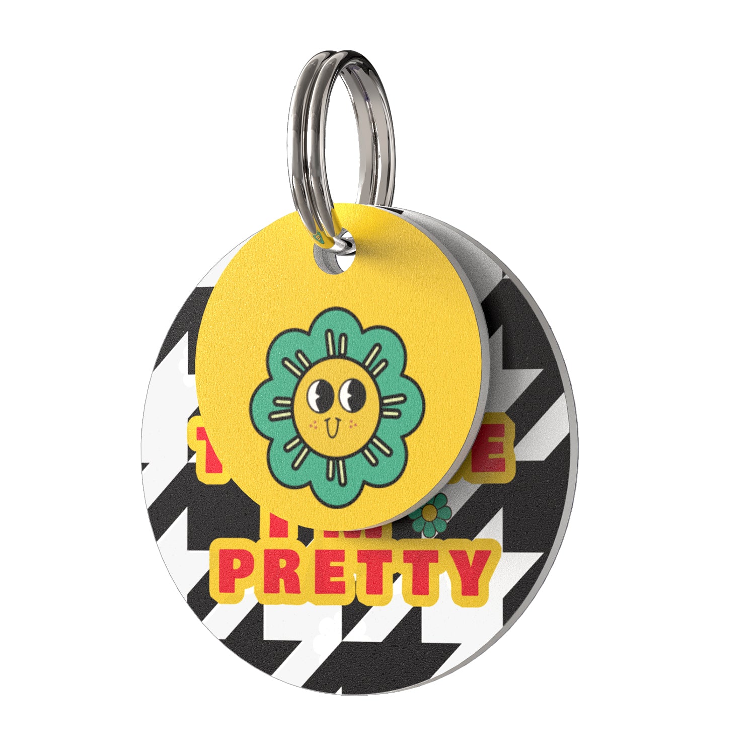 PVC QR pet tag-"HOUNDSTOOTH"