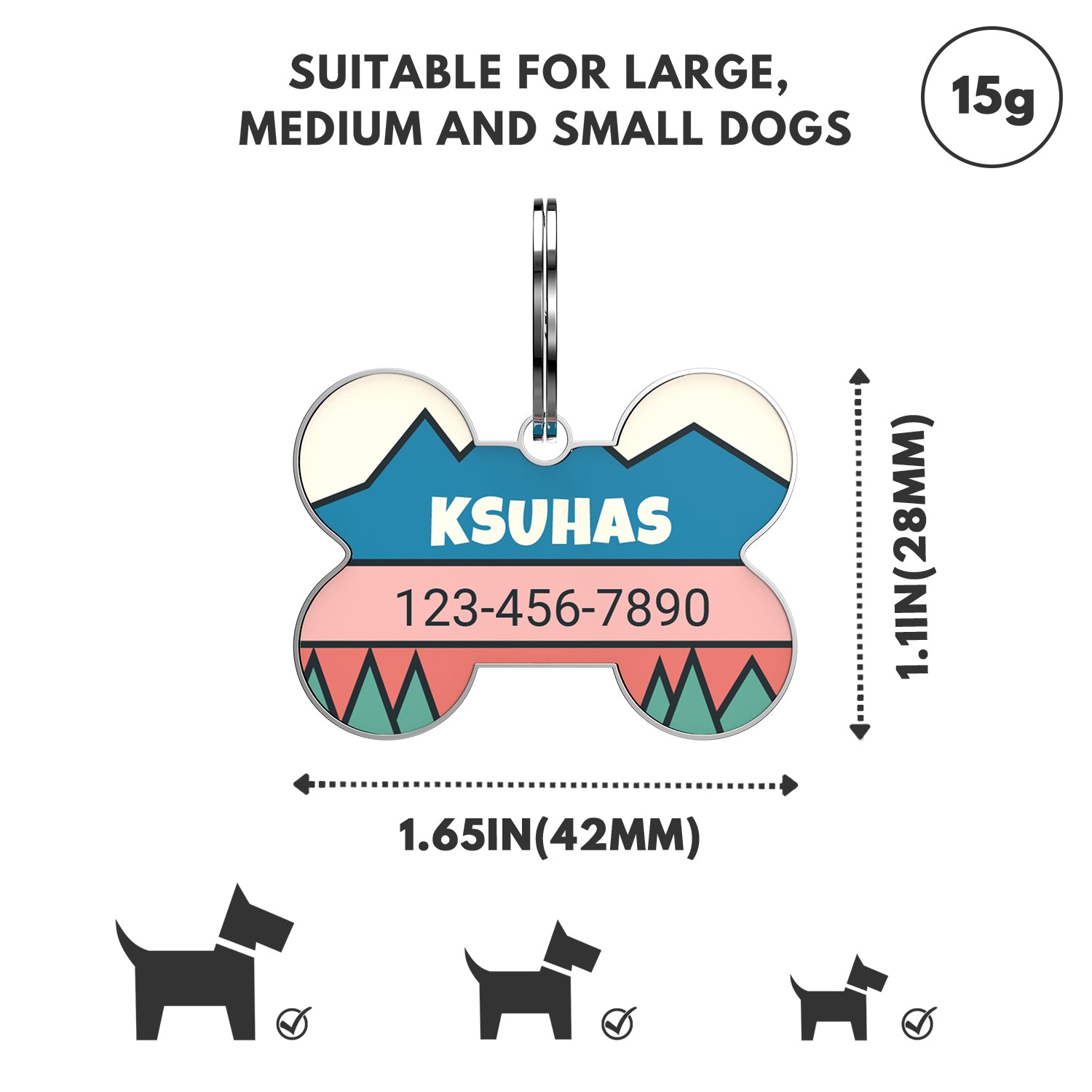 QR code pet tag Colorful text-NO.170926