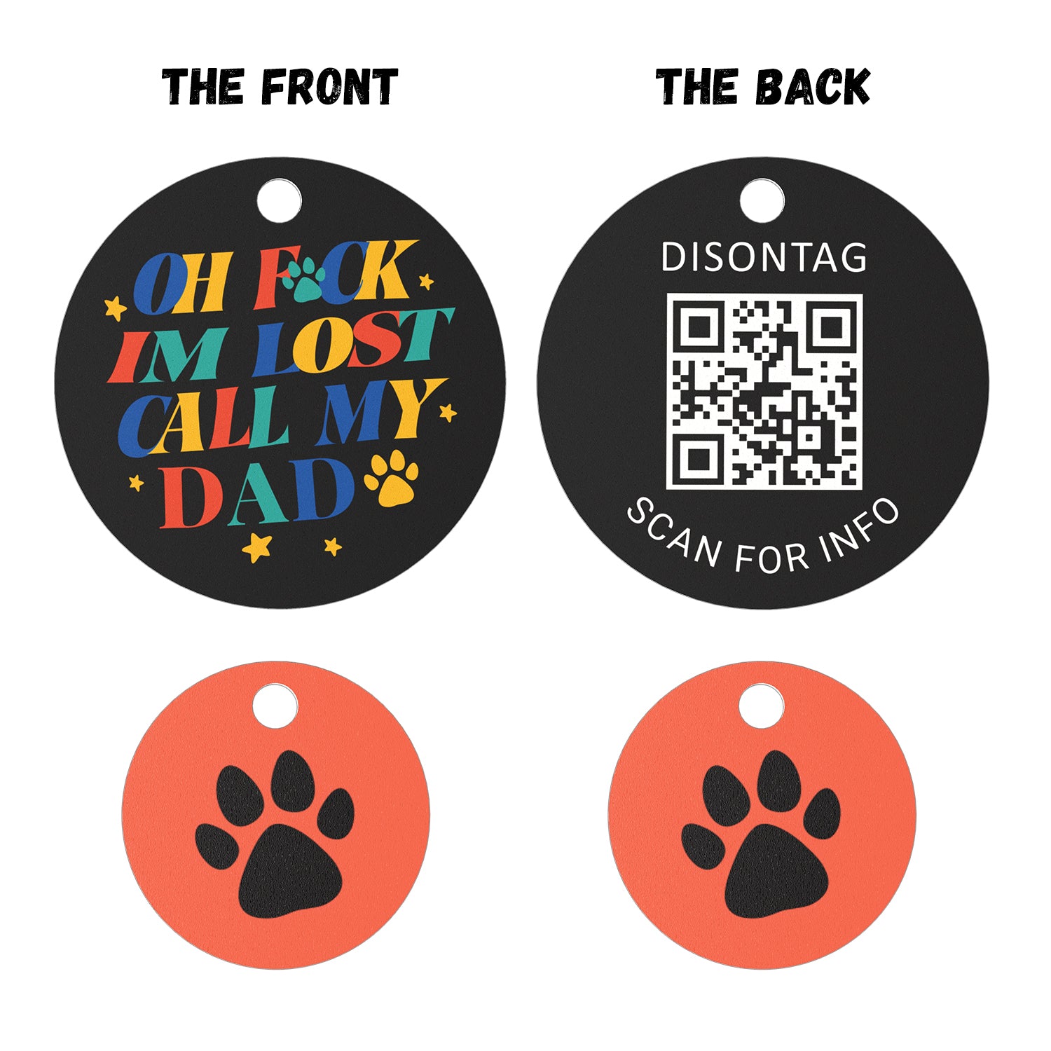 PVC QR pet tag-"CALL MY DAD"