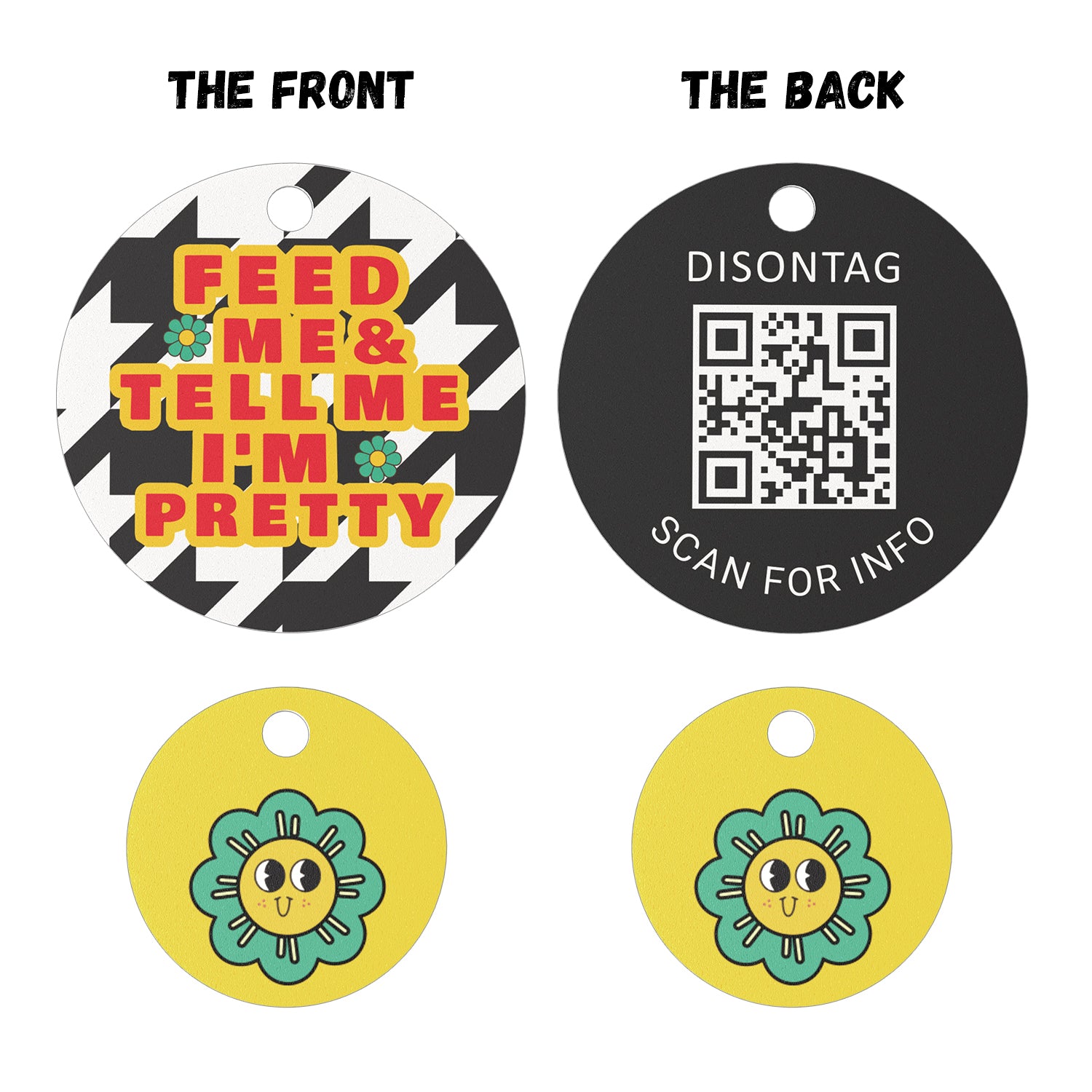 PVC QR pet tag-"HOUNDSTOOTH"