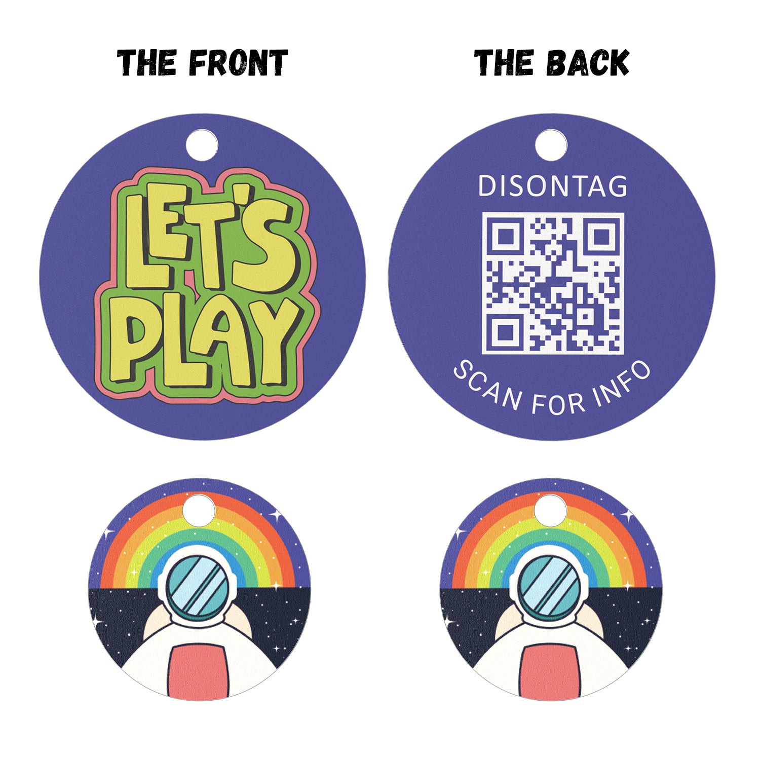 PVC QR pet tag- "LET'S PLAY"