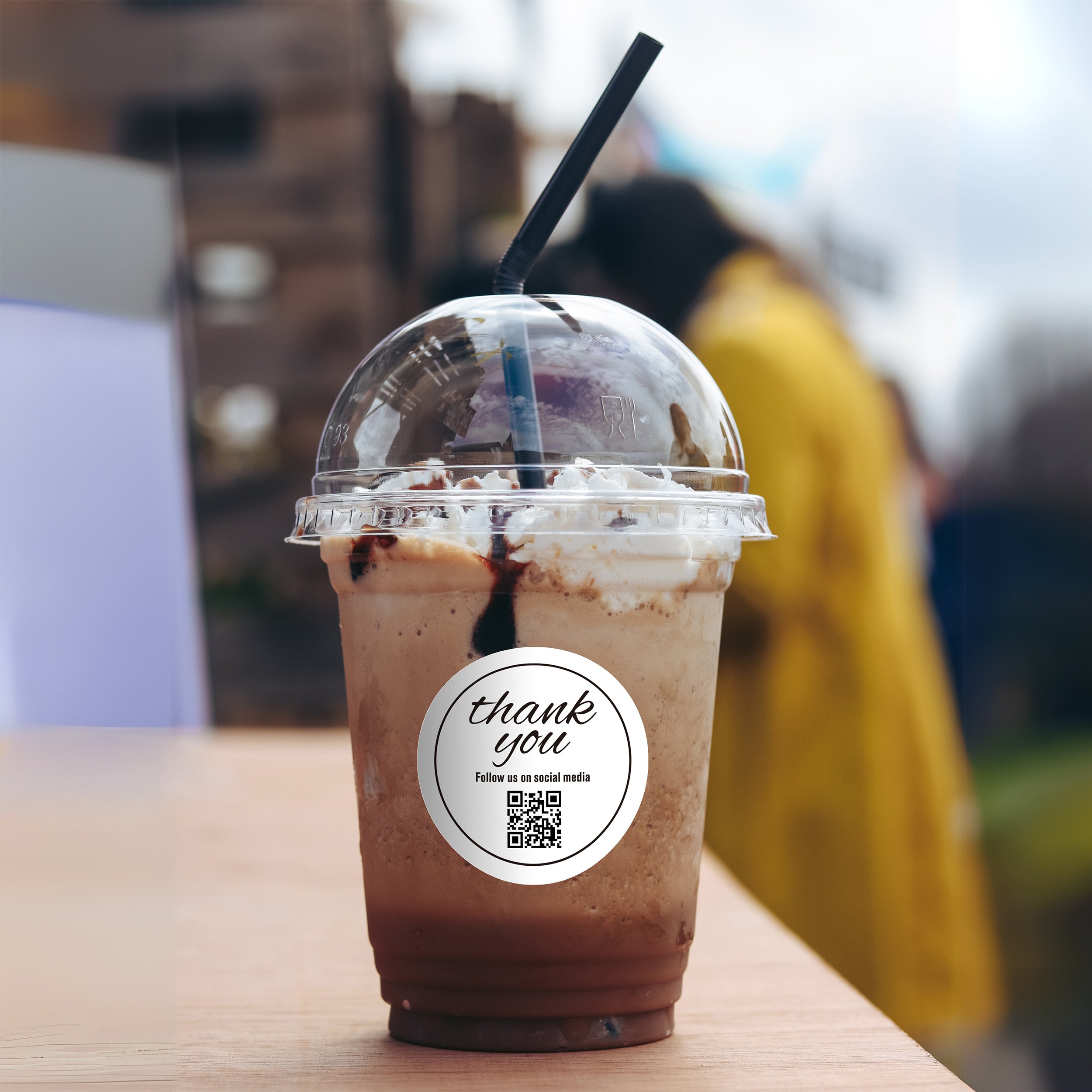 QR Thank You Stickers 108 PCS-white