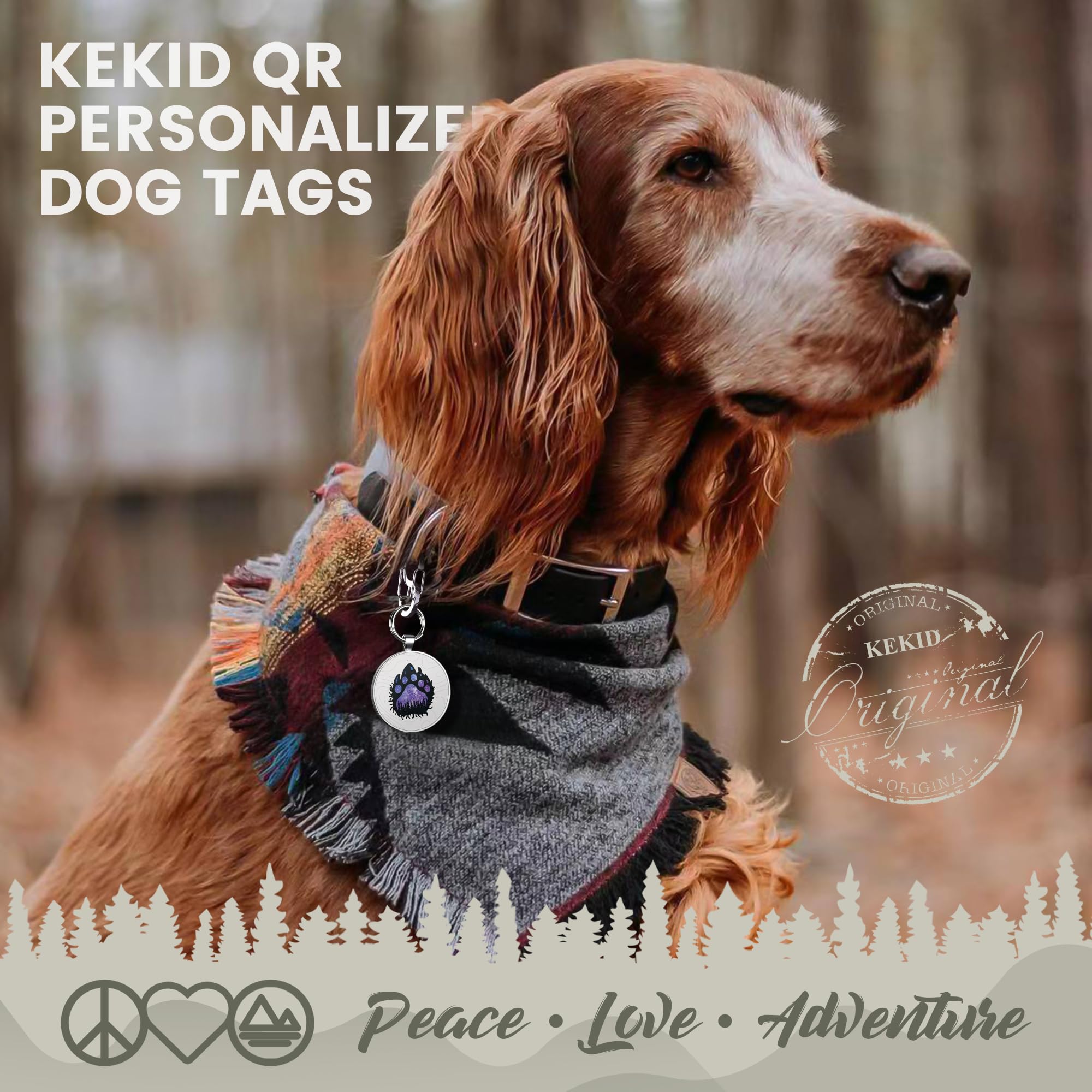 Quick clips QR code pet tag-Perple Paw