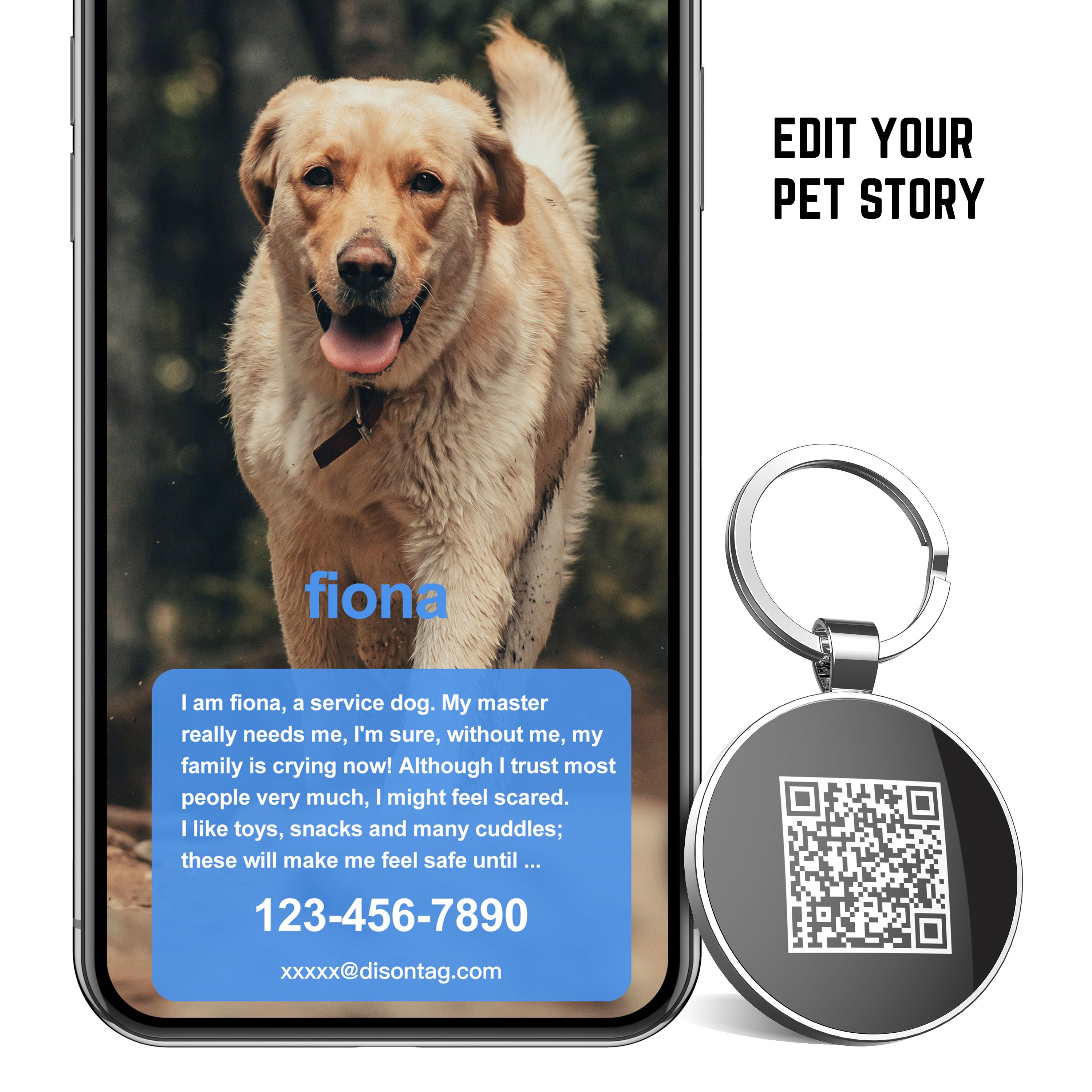 QR code pet tag Pet paws-NO.140601