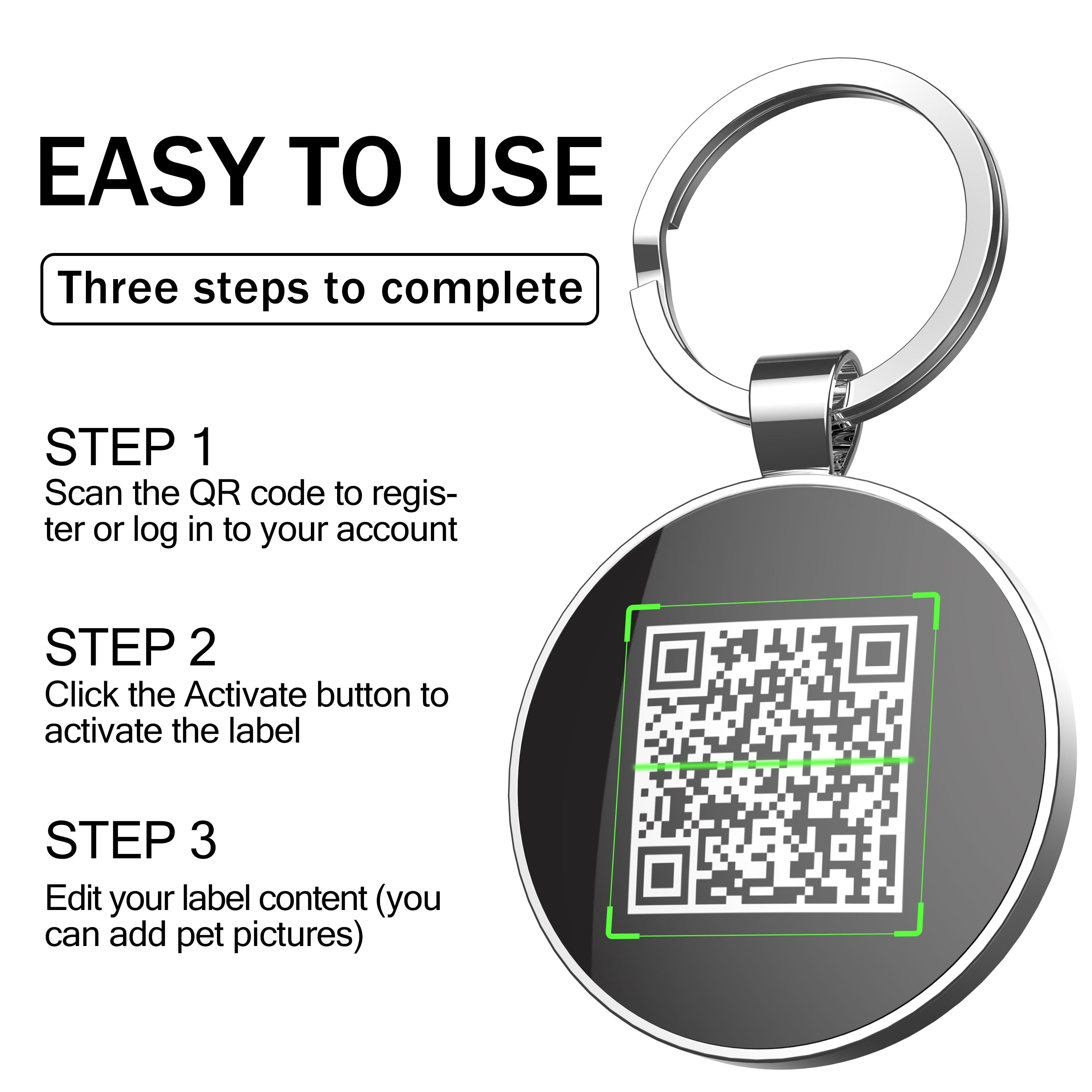 QR code pet tag Pet paws-NO.140605