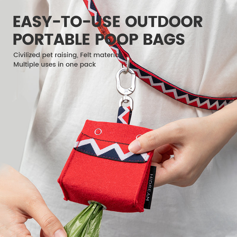 DISONTAG Dog Poop Bag Holder Zinc alloy hook buckle for any Leash with 1 Free Durable Rolls