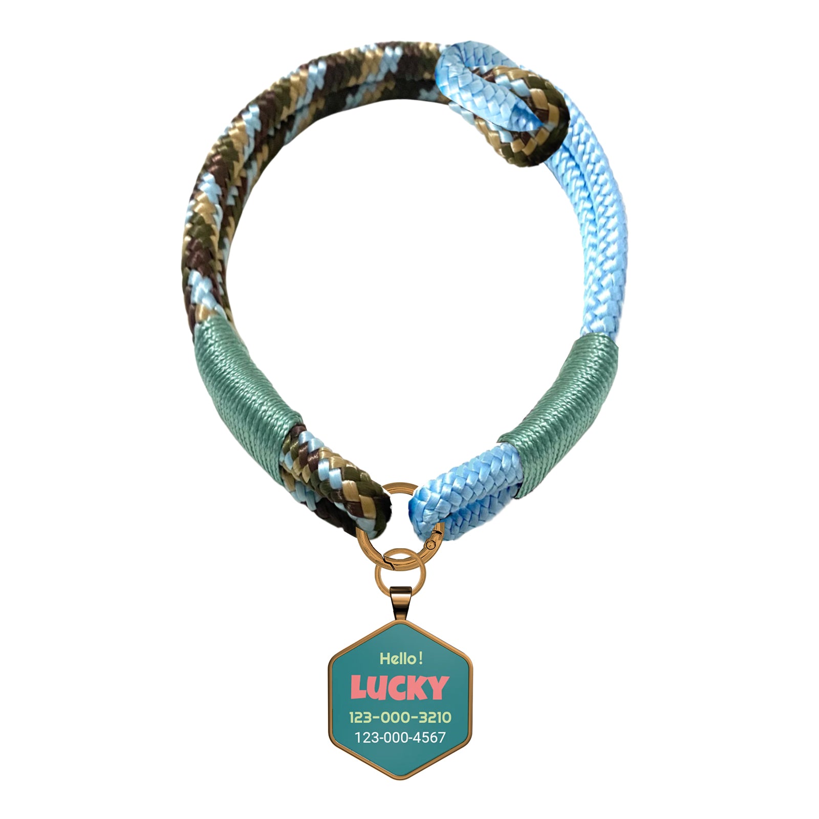 Custom Zinc Alloy QR Pet Tag & Polyester Rope Set- 11