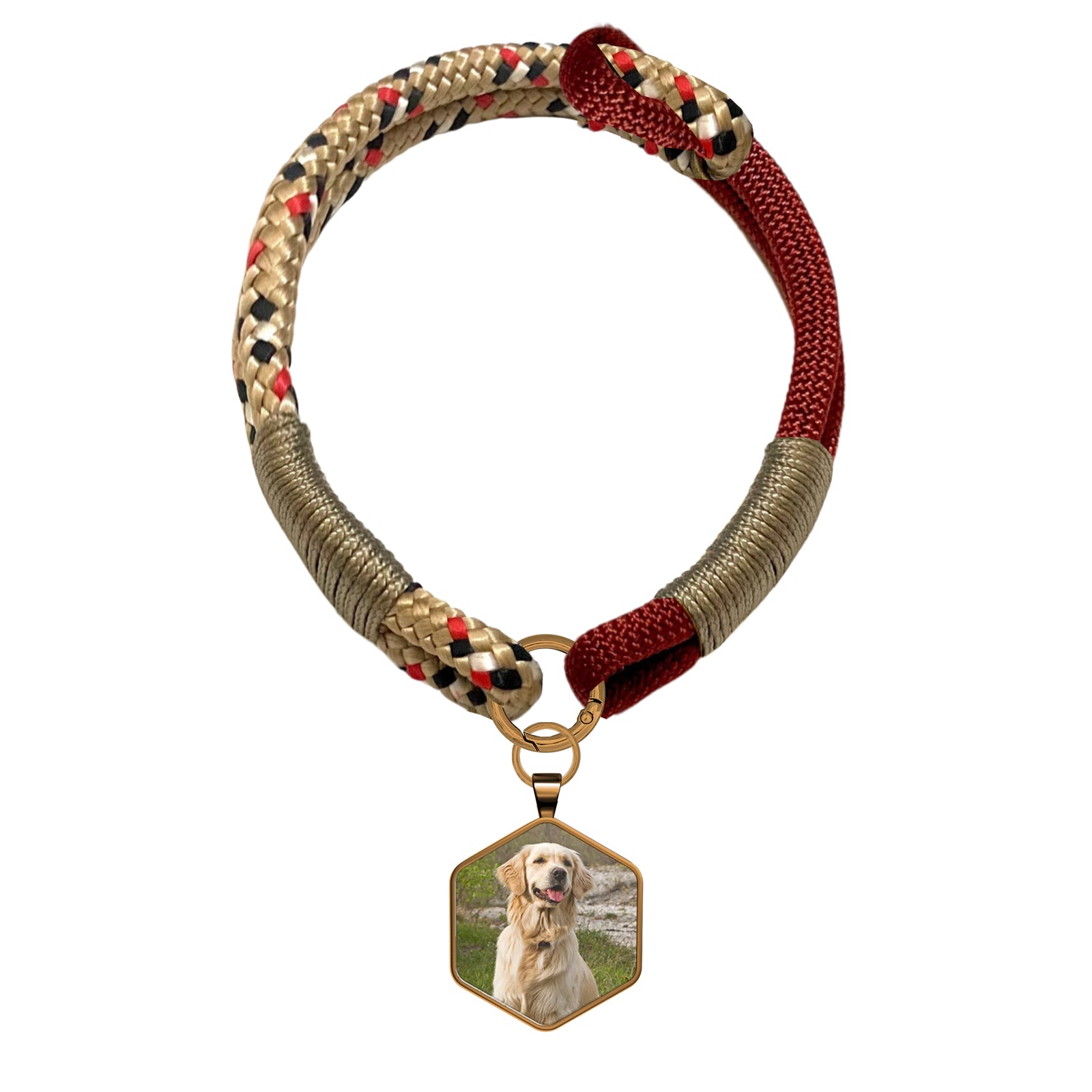 Custom Zinc Alloy QR Pet Tag & Polyester Rope Set- 16
