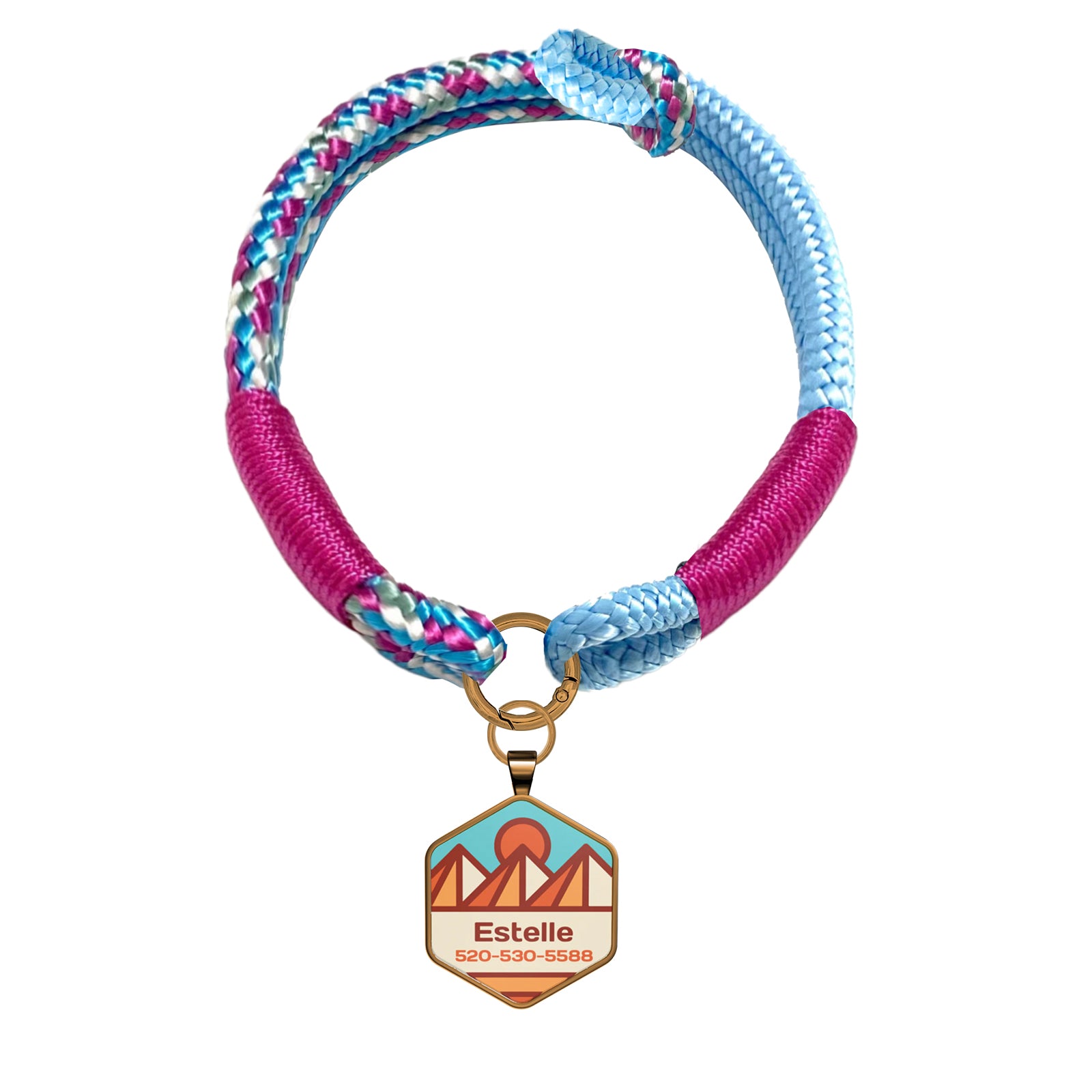 Custom Zinc Alloy QR Pet Tag & Polyester Rope Set- 18