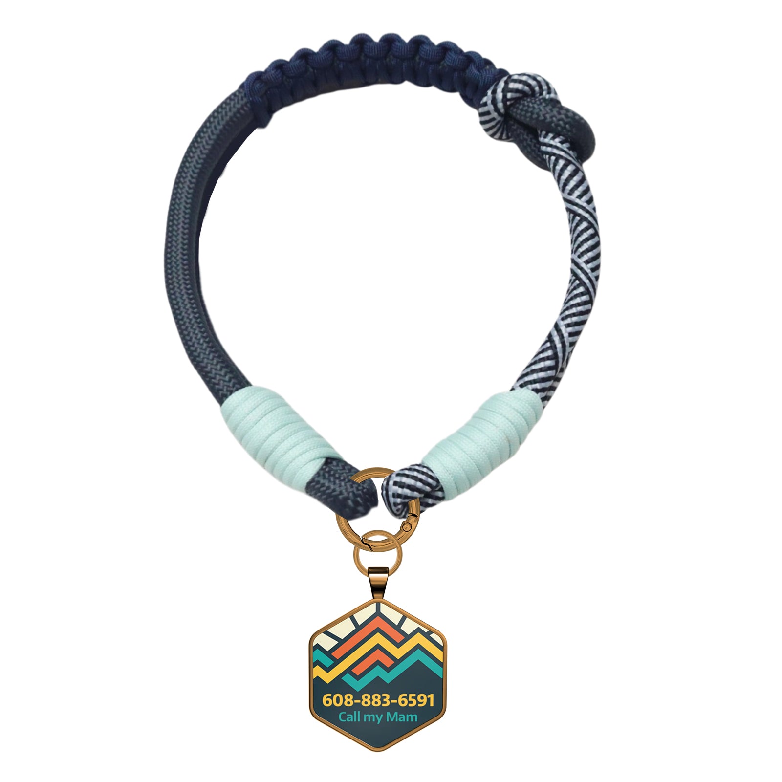 Custom Zinc Alloy QR Pet Tag & Polyester Rope Set- 19