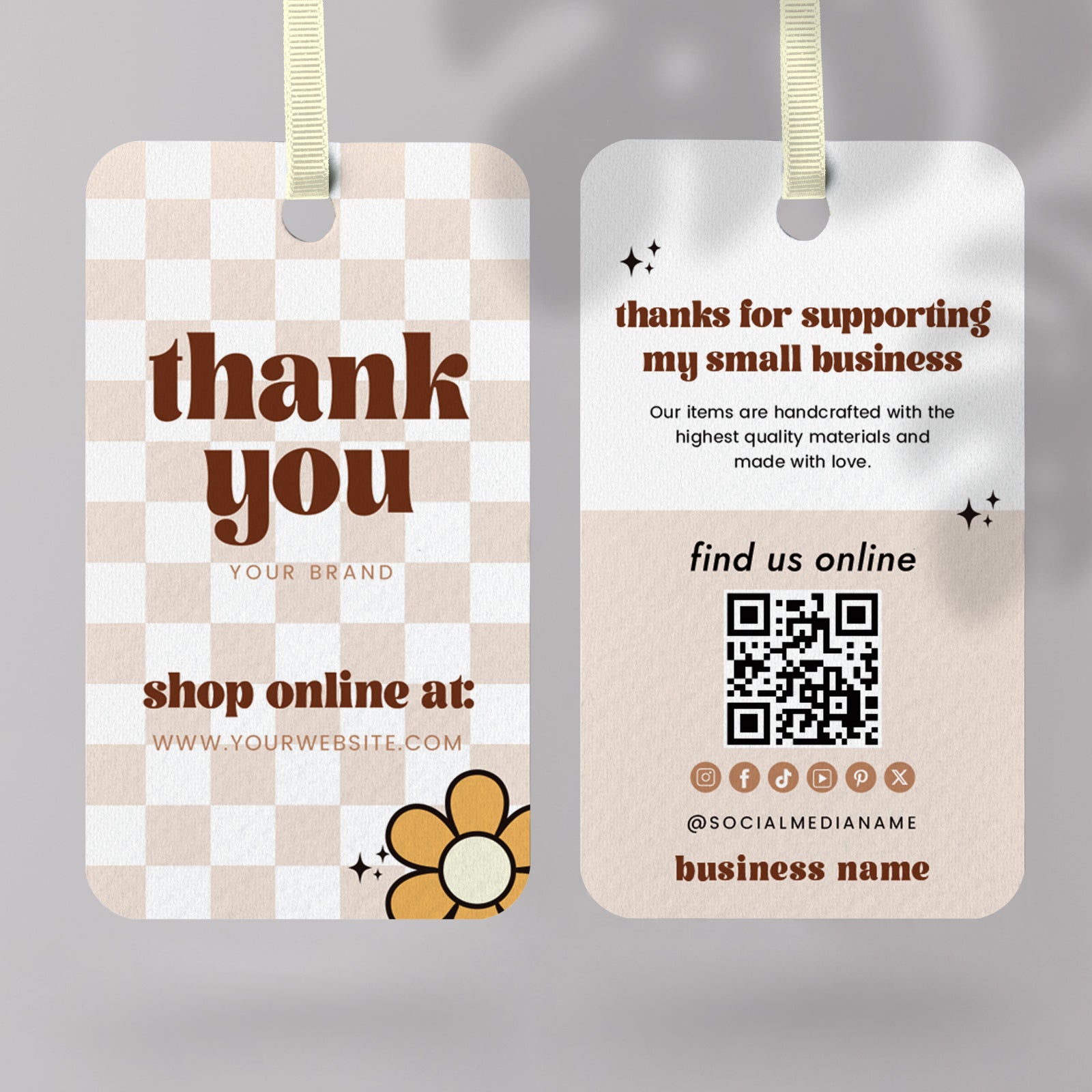 DISONTAG QR Code Editable Thank You Card Hang Tags - H13