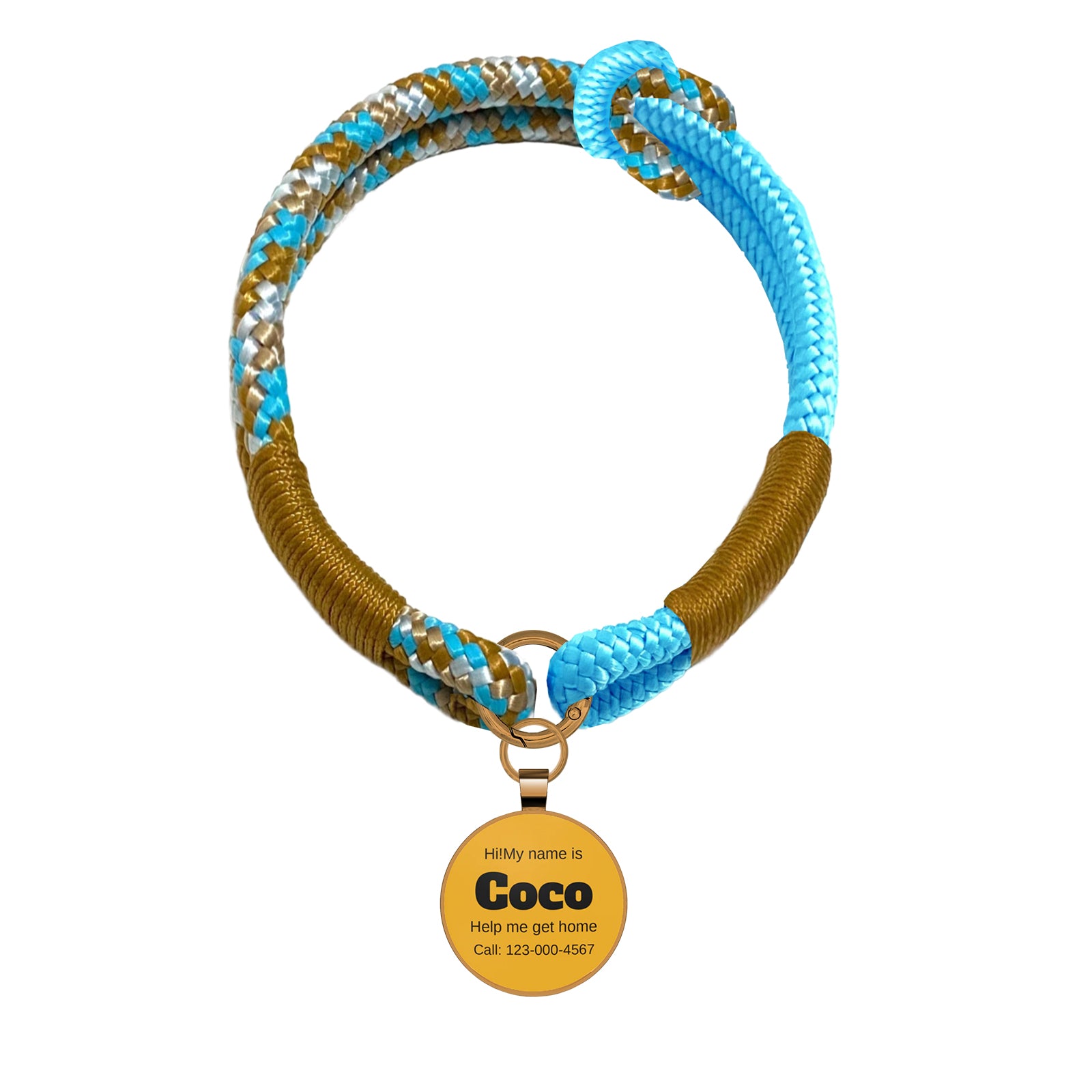 Custom Zinc Alloy QR Pet Tag & Polyester Rope Set- 01