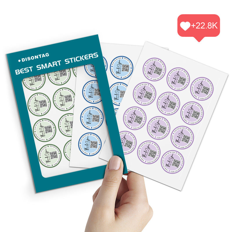 Thank You Stickers Custom Qr Code for Supporting Small Business Share Your Social Media to More Customers 108 Pcs 01