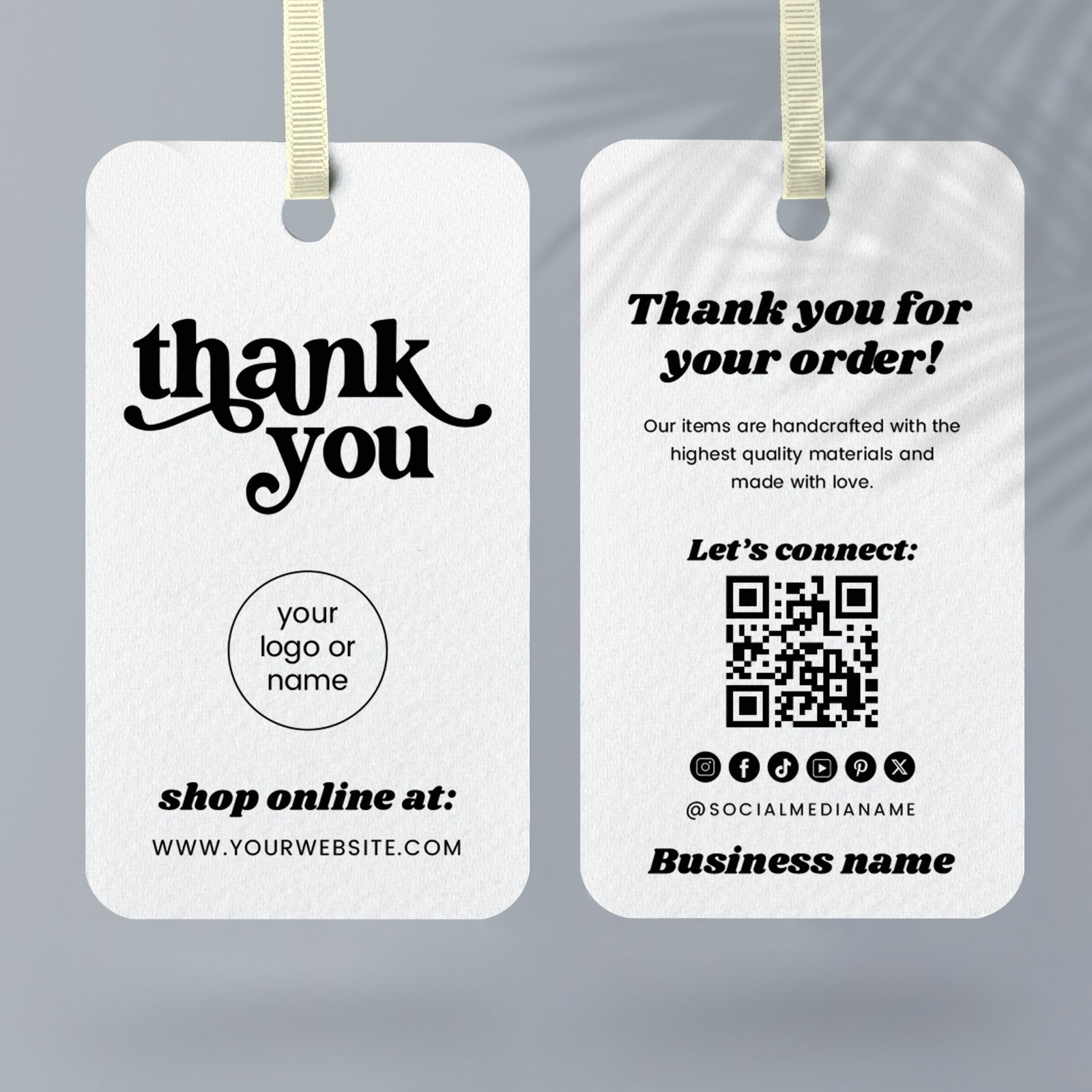 DISONTAG QR Code Editable Thank You Card Hang Tags - H14
