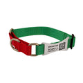 DISONTAG nylon pet collar with exclusive QR code, explosion-proof rushed + quick release buckle (Green)