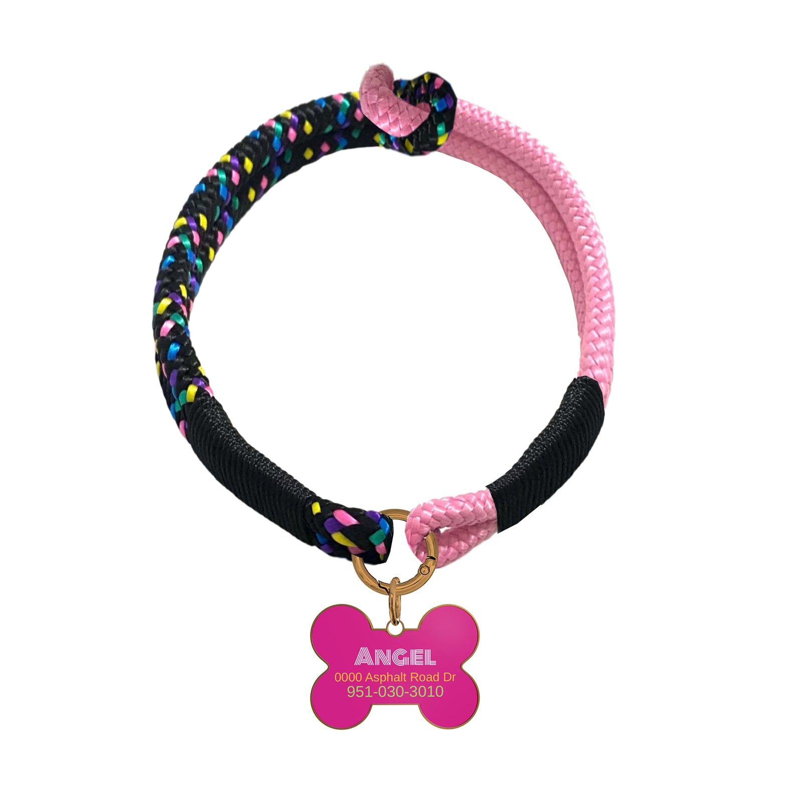 Custom Zinc Alloy QR Pet Tag & Polyester Rope Set- 23