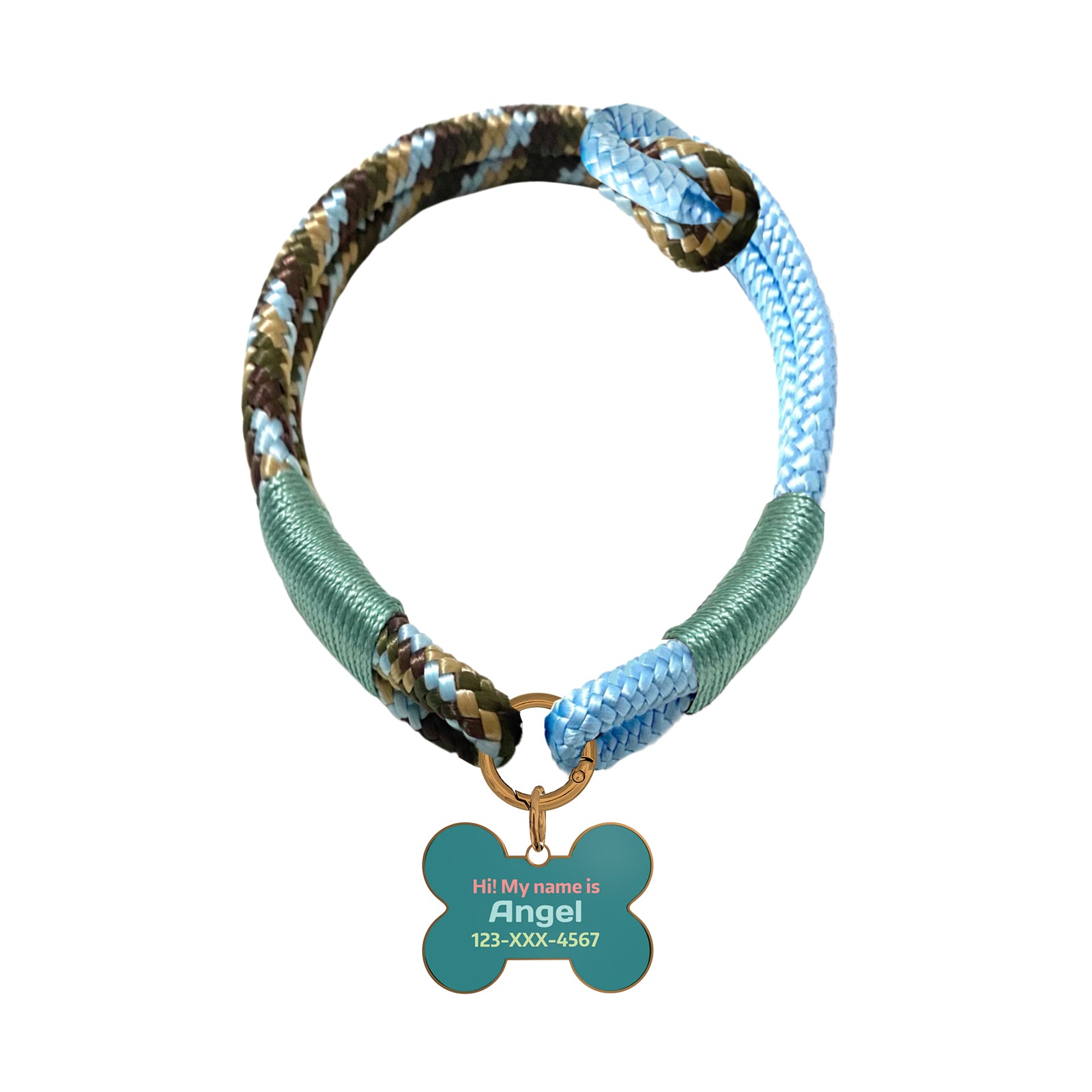 Custom Zinc Alloy QR Pet Tag & Polyester Rope Set- 25