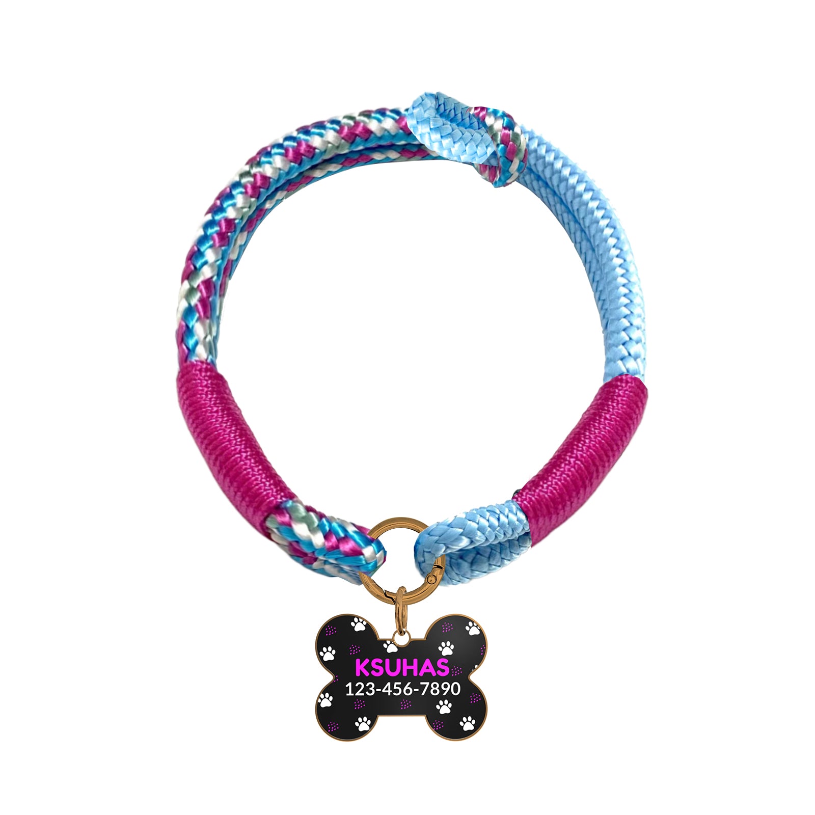 Custom Zinc Alloy QR Pet Tag & Polyester Rope Set- 26
