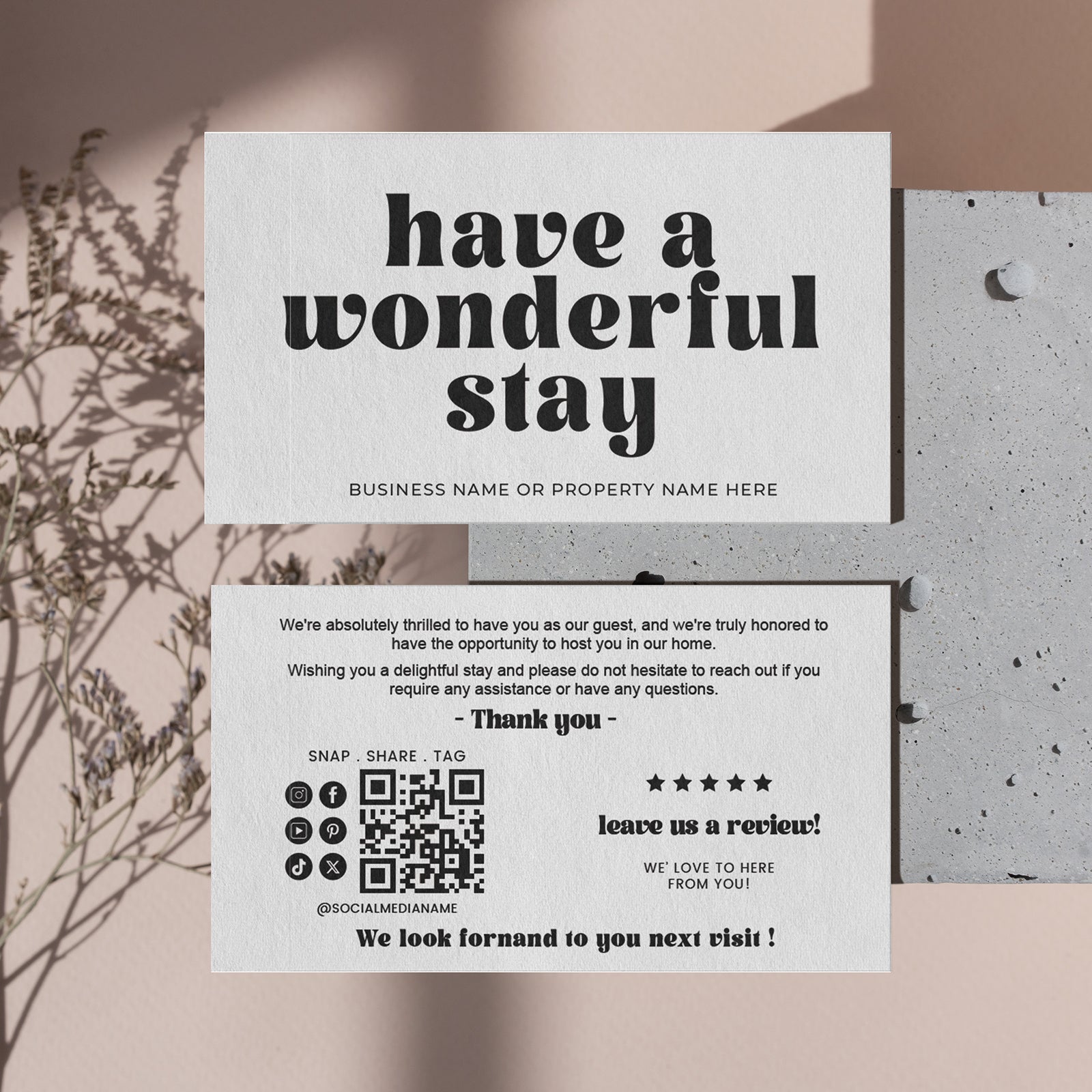 DISONTAG Small Business Editable Thank You Card - T4