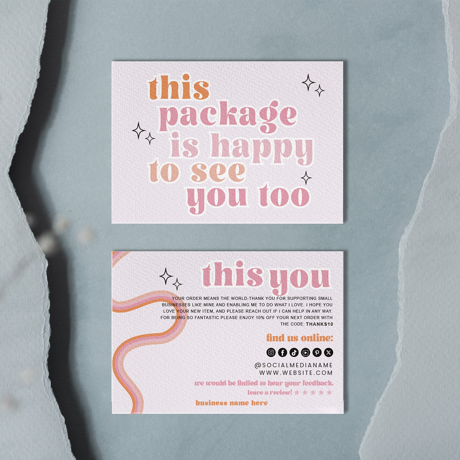 DISONTAG Small Business Editable Thank You Card - T20