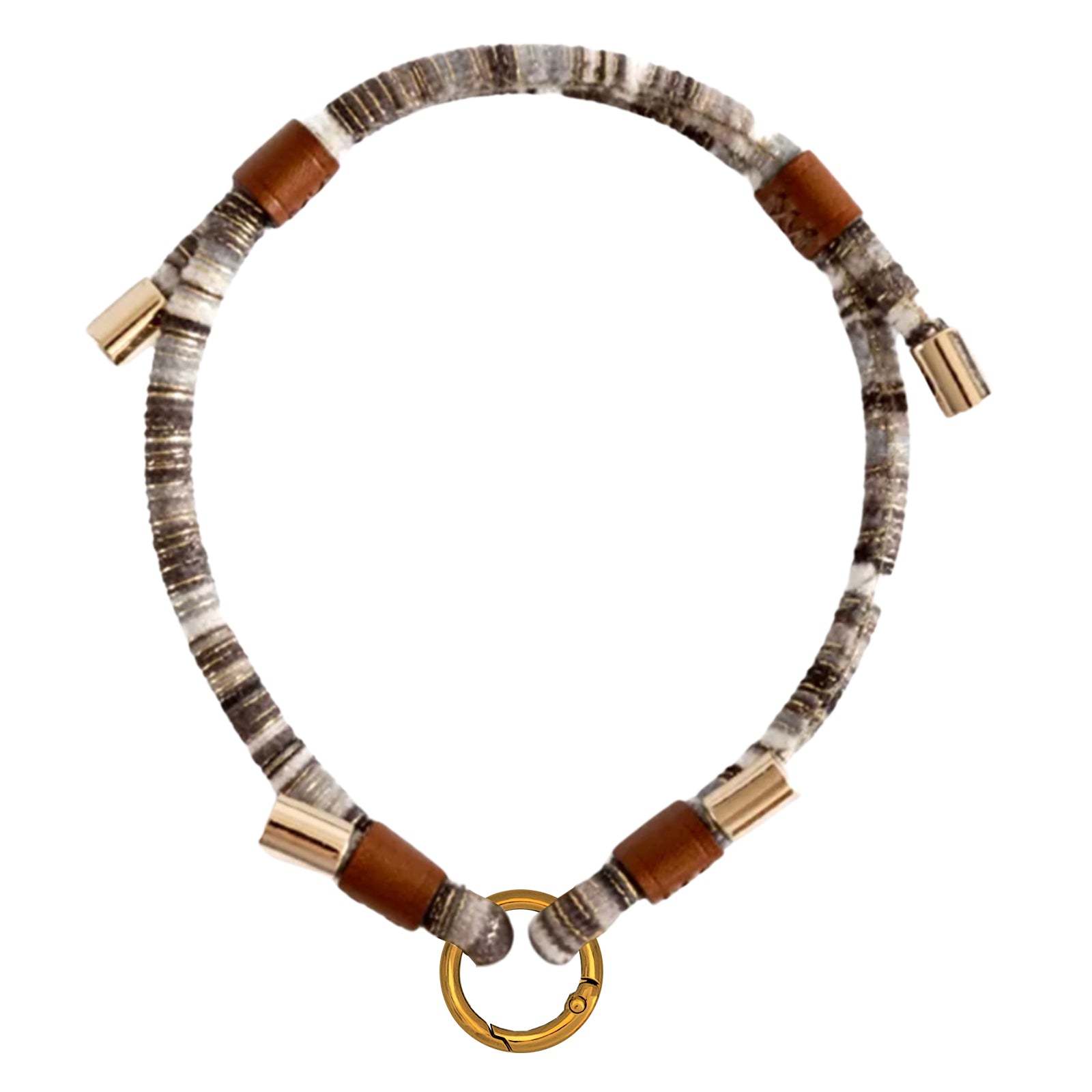 Velvet-blend Leather Fashion Collar- Sandy Sunset