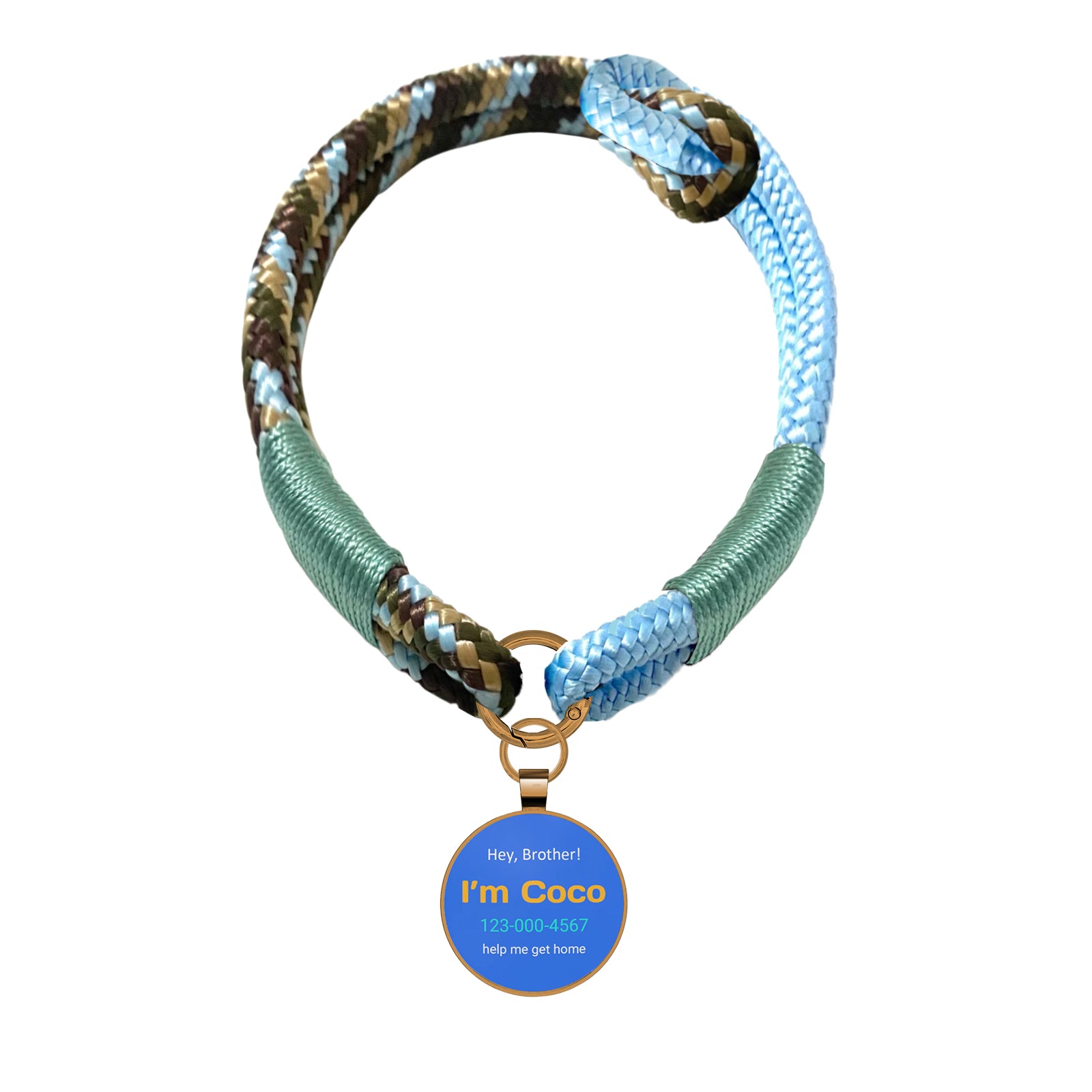 Custom Zinc Alloy QR Pet Tag & Polyester Rope Set- 02