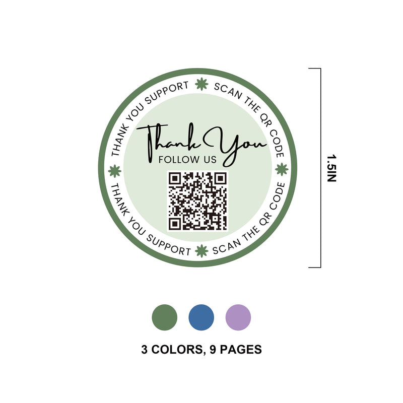 Thank You Stickers Custom Qr Code for Supporting Small Business Share Your Social Media to More Customers 108 Pcs 01