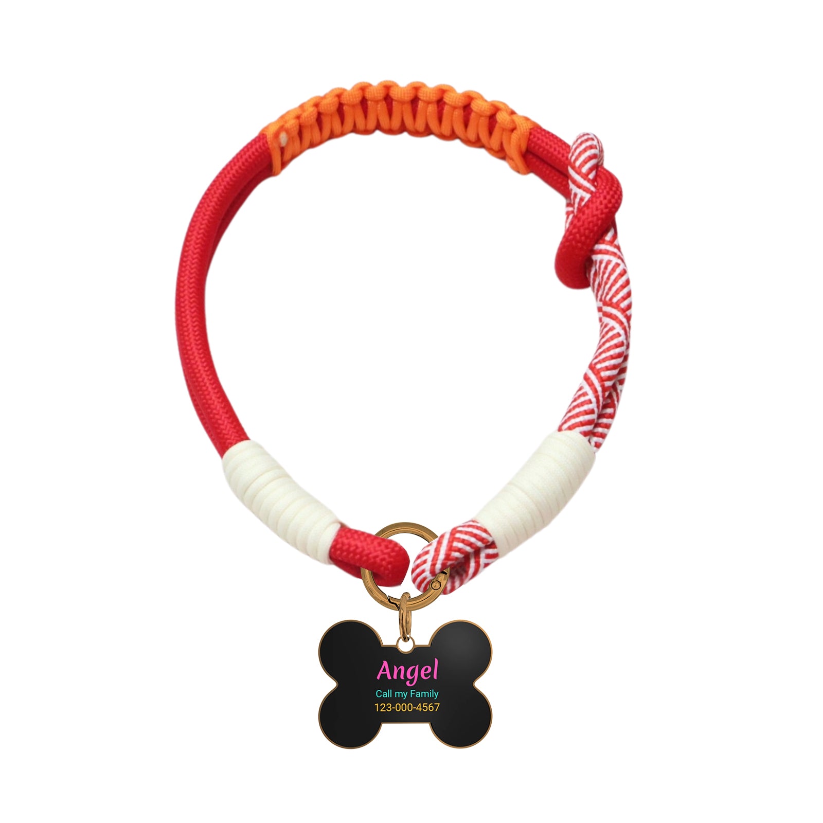 Custom Zinc Alloy QR Pet Tag & Polyester Rope Set- 30