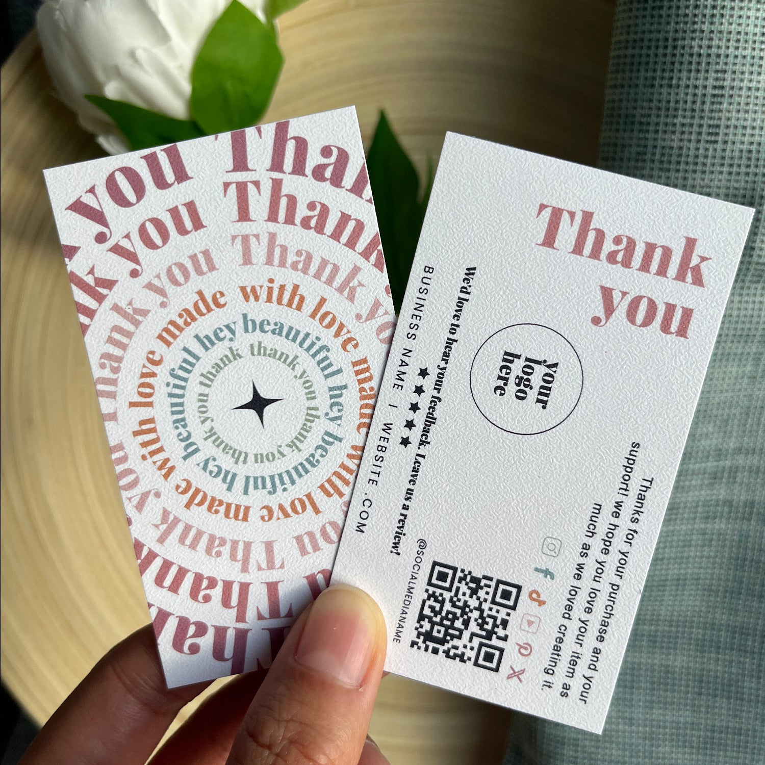 DISONTAG Small Business Editable Thank You Card - T6