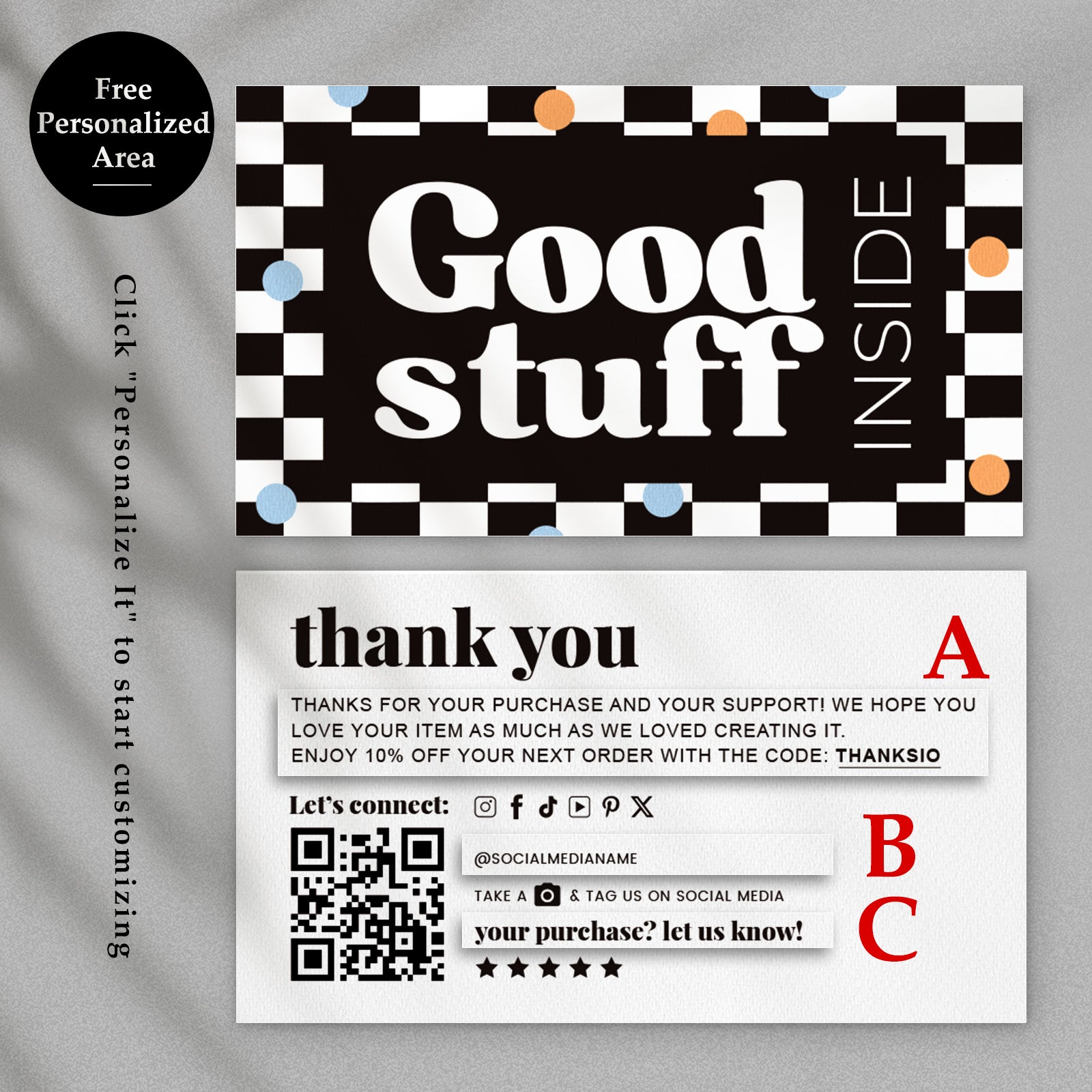 DISONTAG Small Business Editable Thank You Card - T2