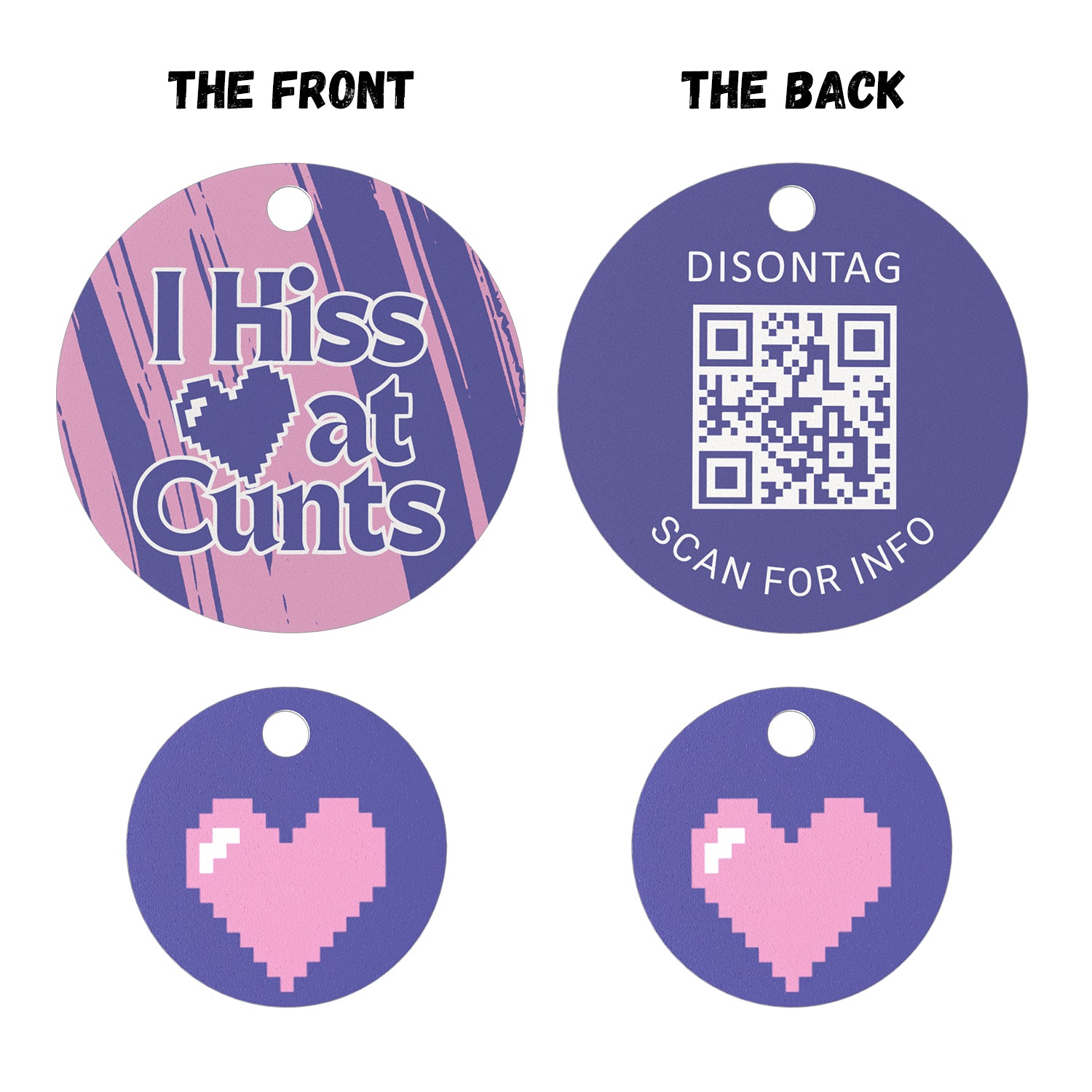 PVC QR pet tag-"I HISS AT CUNTS"