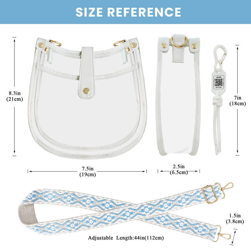 DISONTAG transparent bag with QR code pendant suitable for dog mom---WHITE
