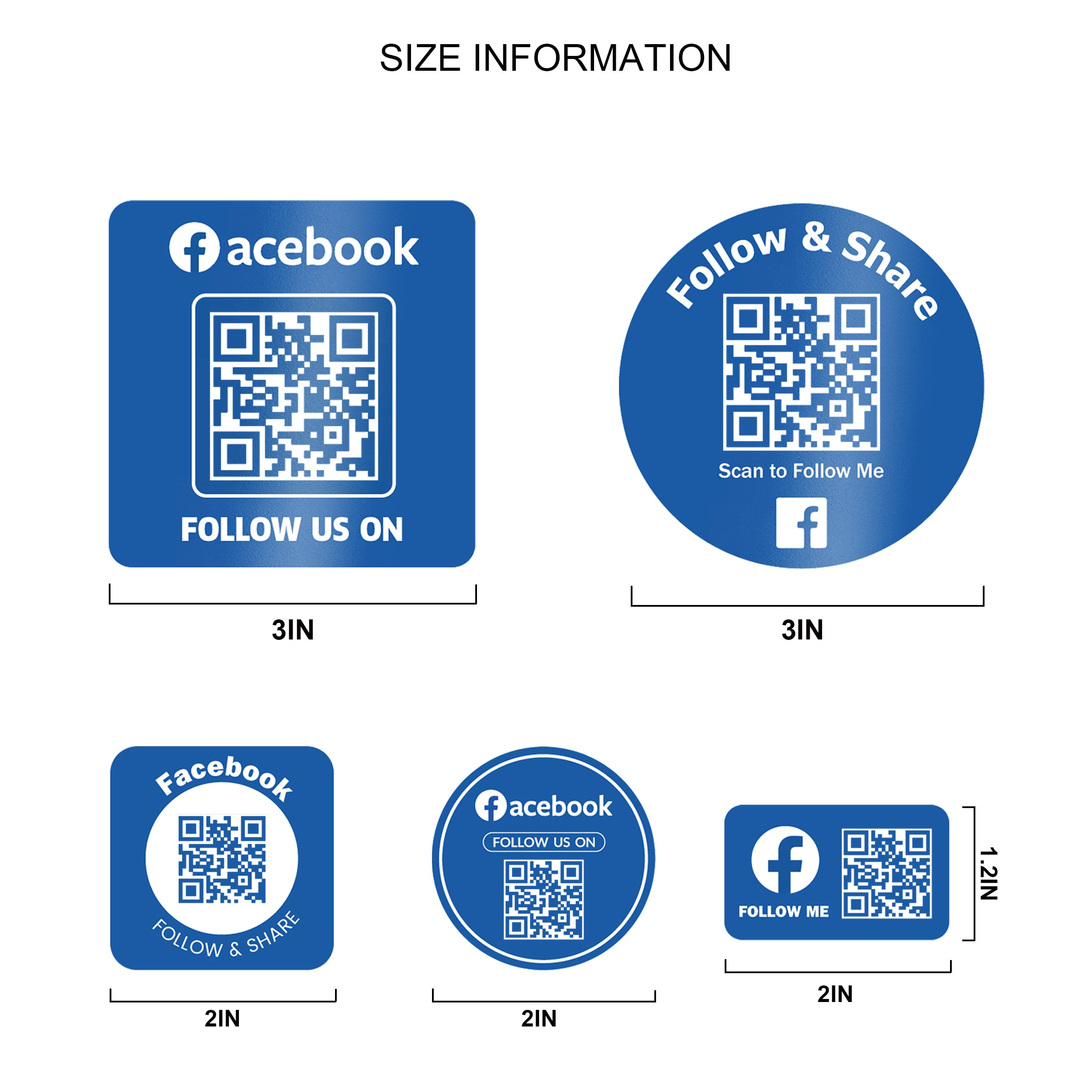 Facebook QR Social Media Stickers 25PCS