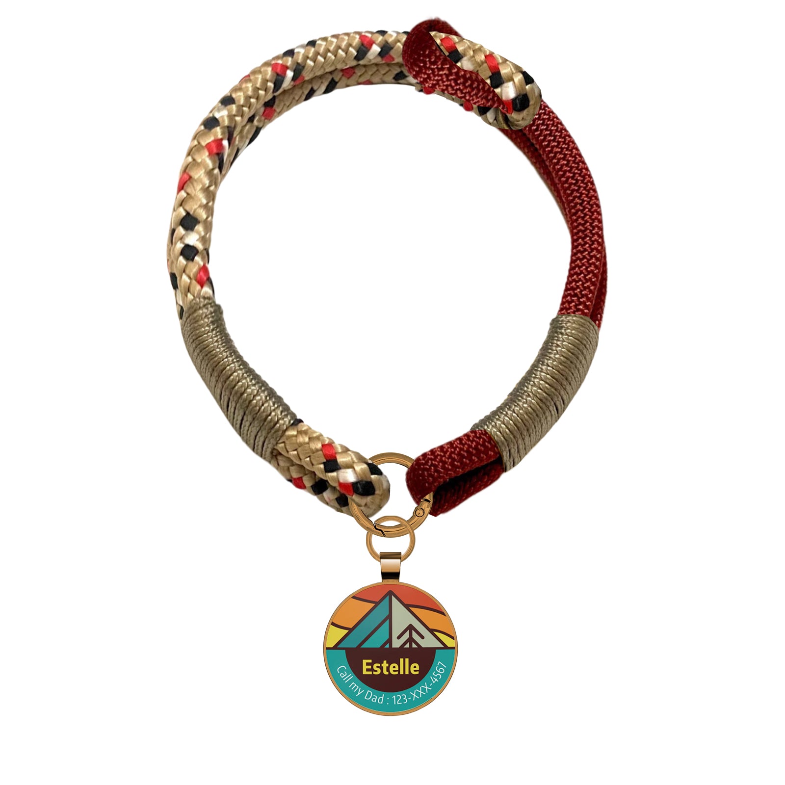 Custom Zinc Alloy QR Pet Tag & Polyester Rope Set- 06