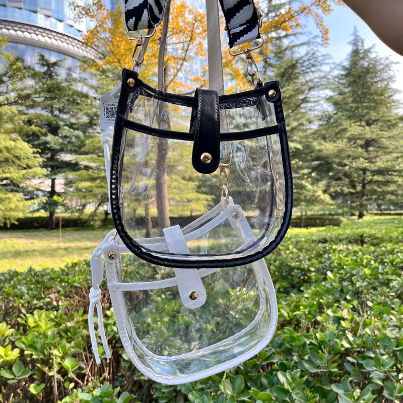 DISONTAG transparent bag with QR code pendant suitable for dog mom---BLACK