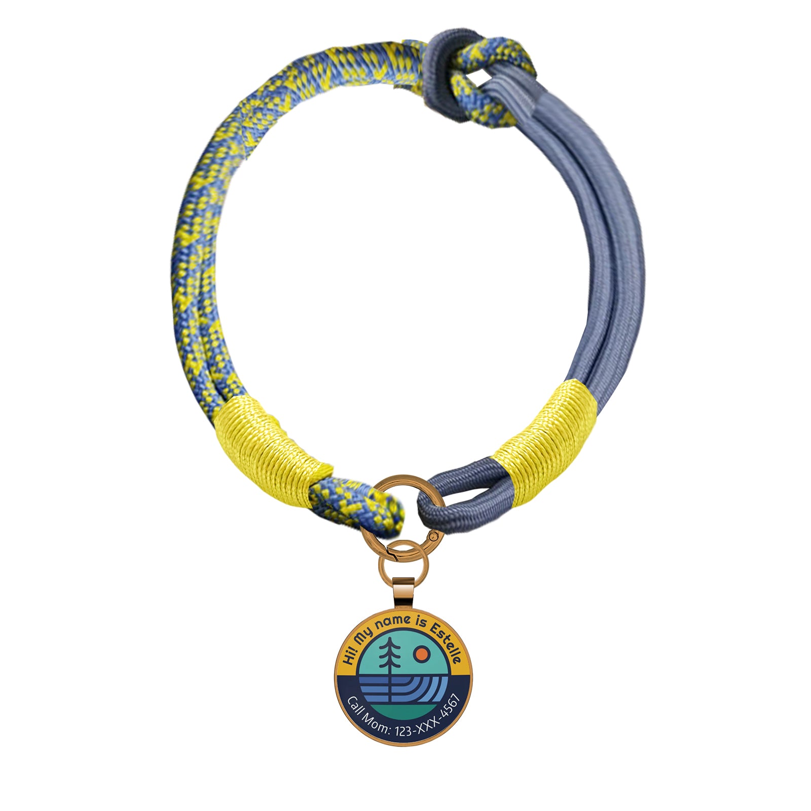 Custom Zinc Alloy QR Pet Tag & Polyester Rope Set- 07