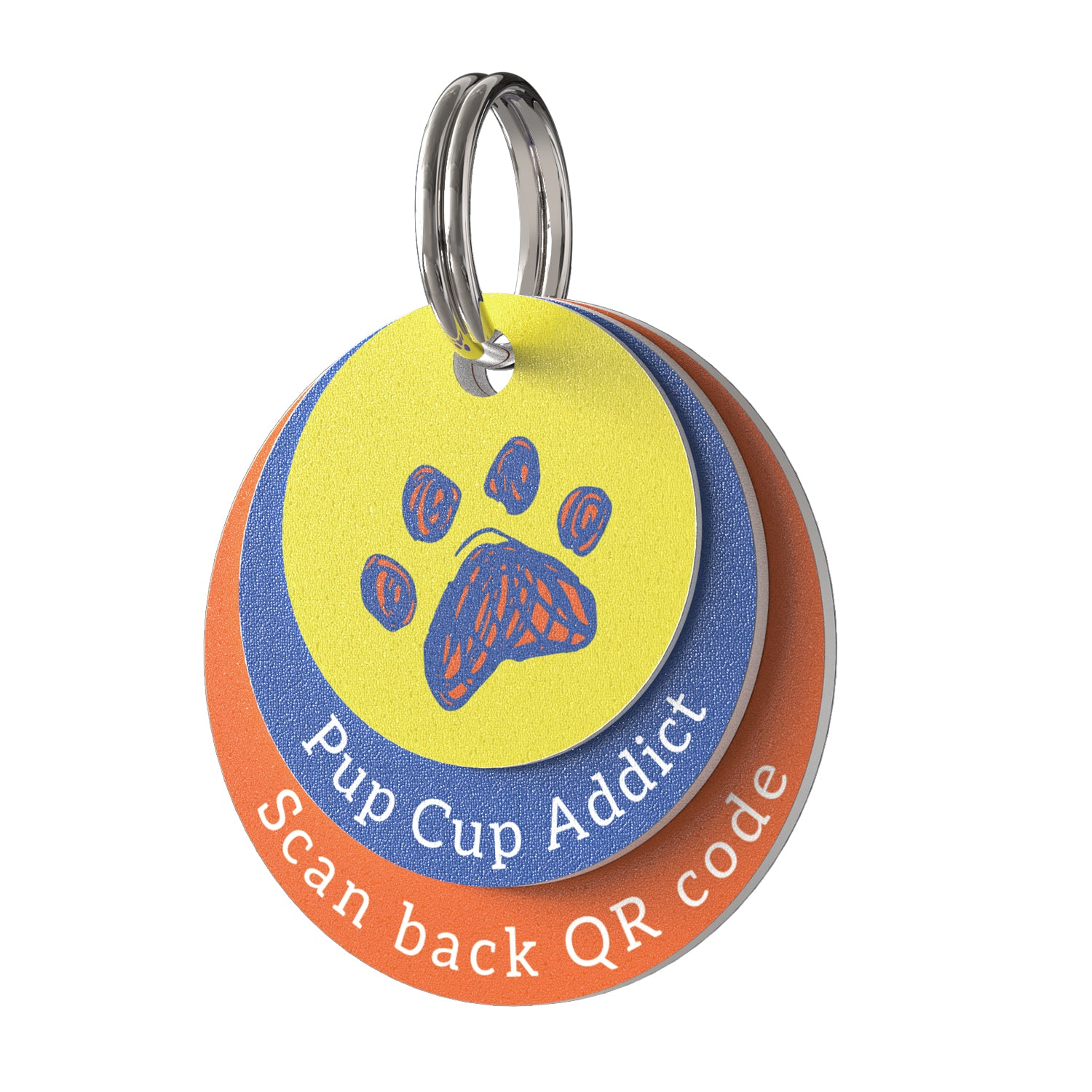 Pvc Dog Tag PVC pet tag Color Dopamine-Paw