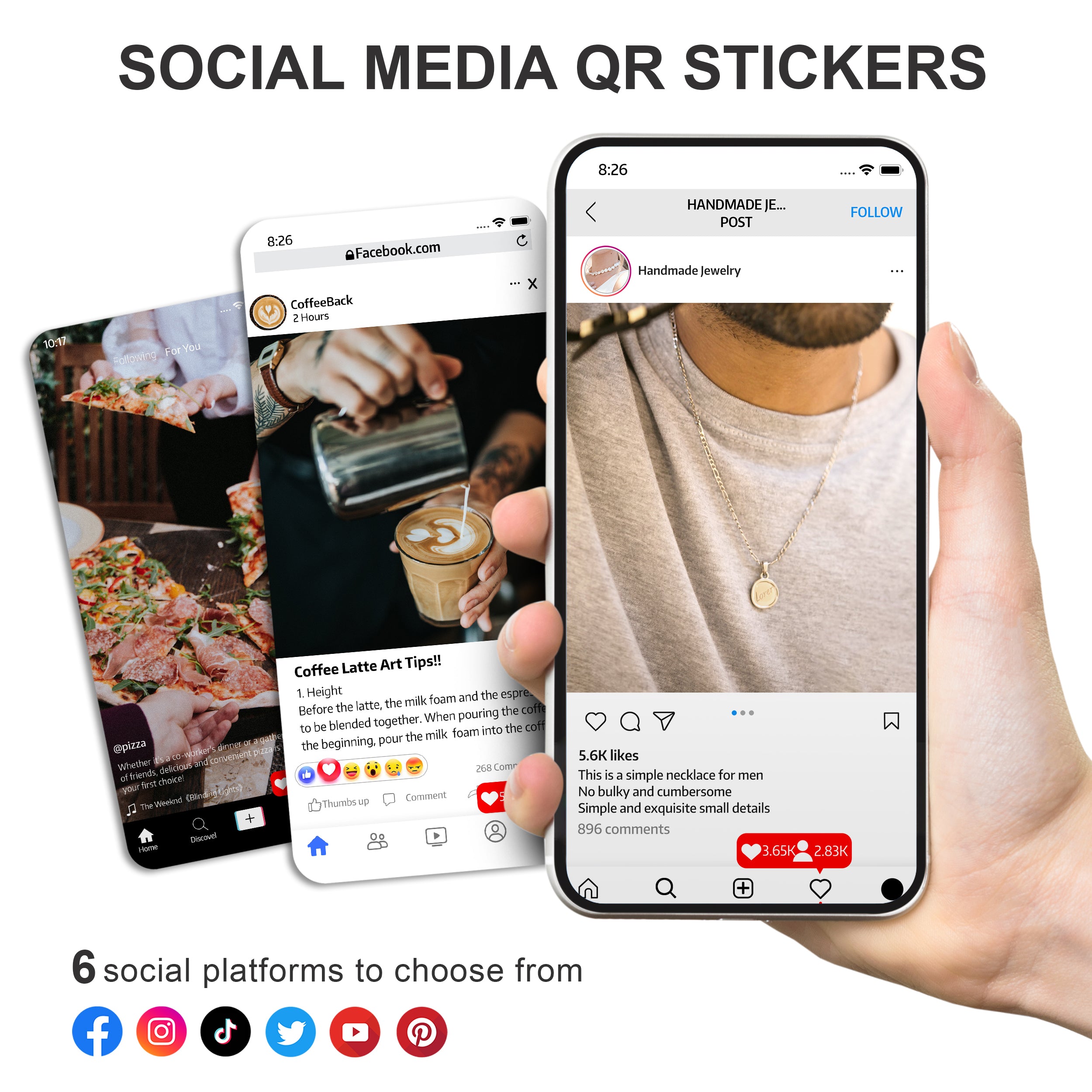 Facebook QR Social Media Stickers 25PCS