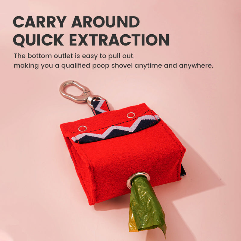 DISONTAG Dog Poop Bag Holder Zinc alloy hook buckle for any Leash with 1 Free Durable Rolls