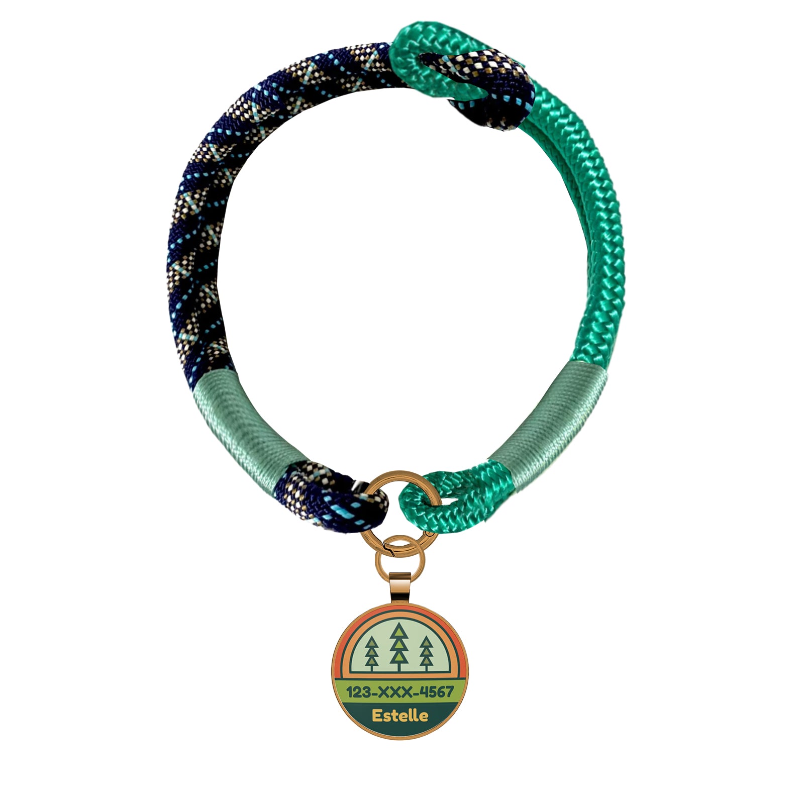 Custom Zinc Alloy QR Pet Tag & Polyester Rope Set- 08