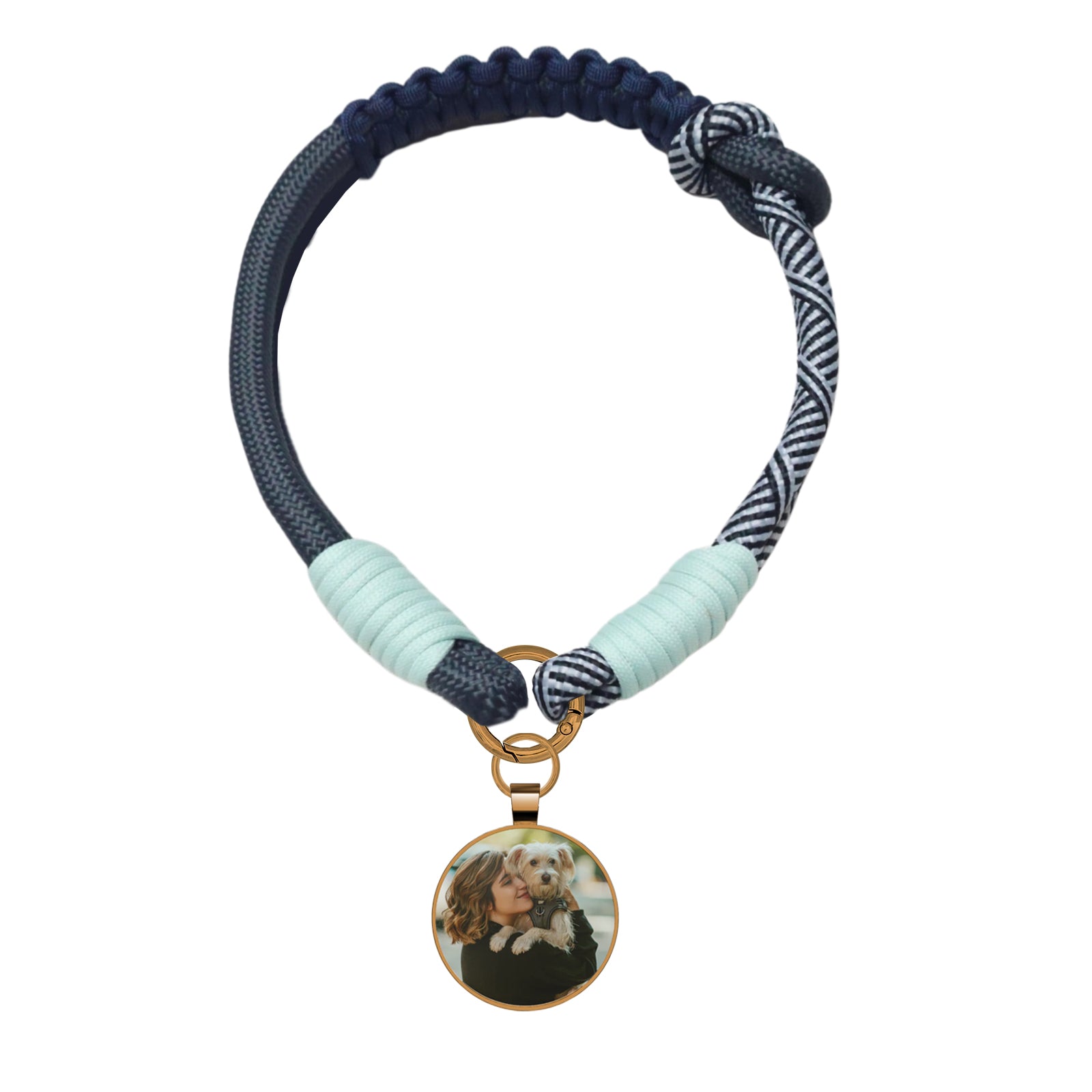 Custom Zinc Alloy QR Pet Tag & Polyester Rope Set- 09