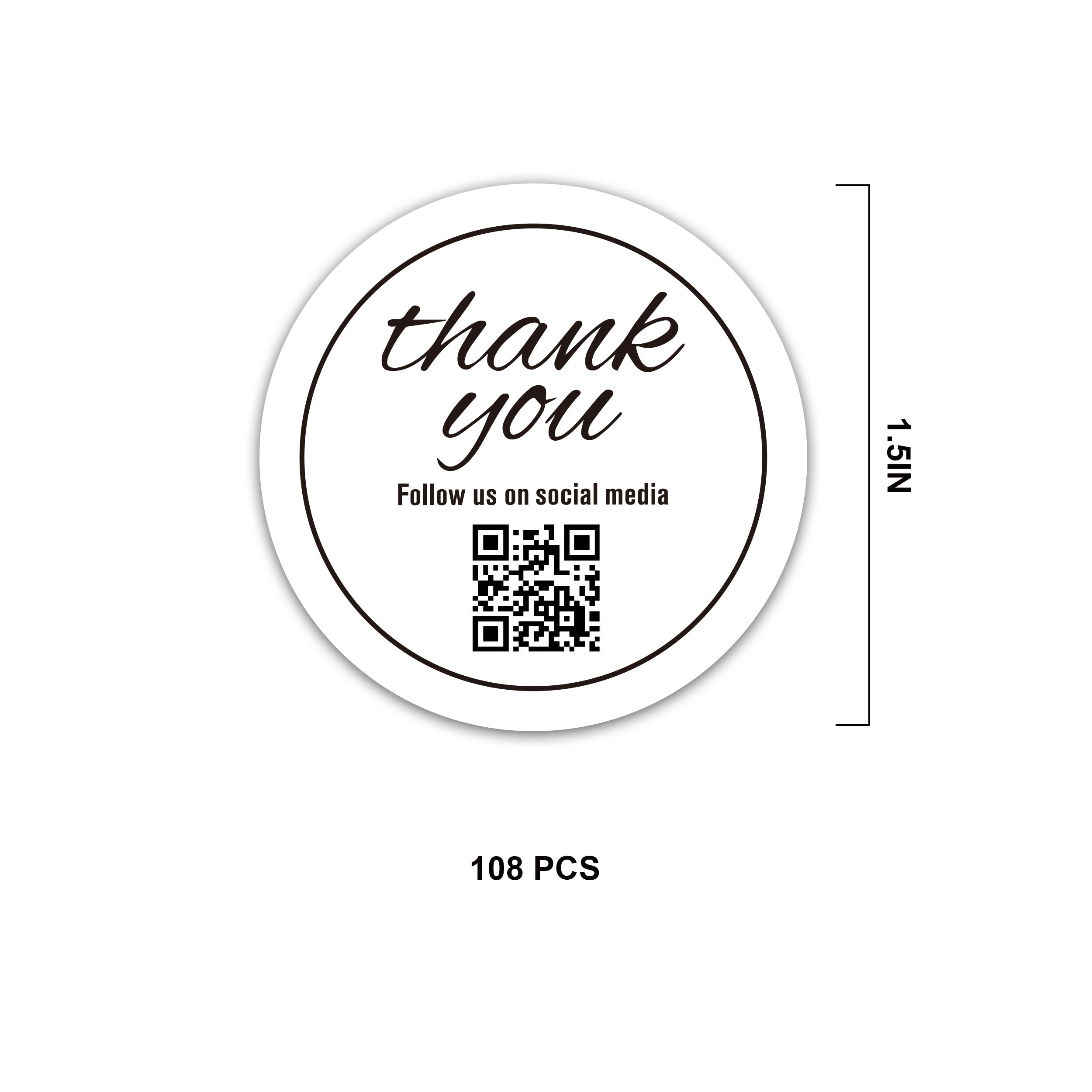 QR Thank You Stickers 108 PCS-white