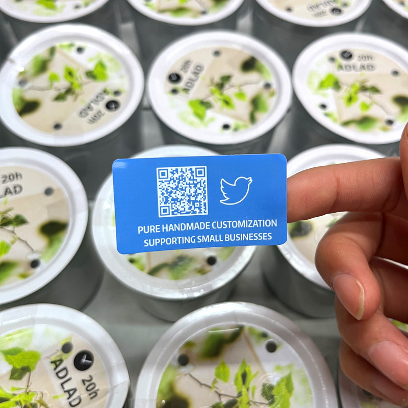 CUSTOM BUSINESS STICKERS-Twitter  (25*50mm/1*2in) 50 Lables
