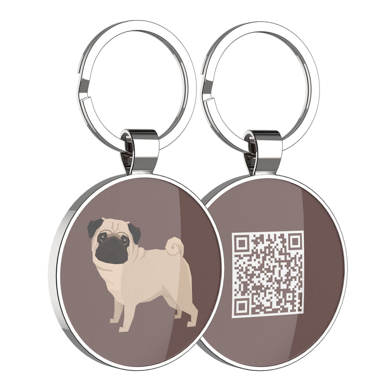 QR code pet tag Dog breeds tags-Pug