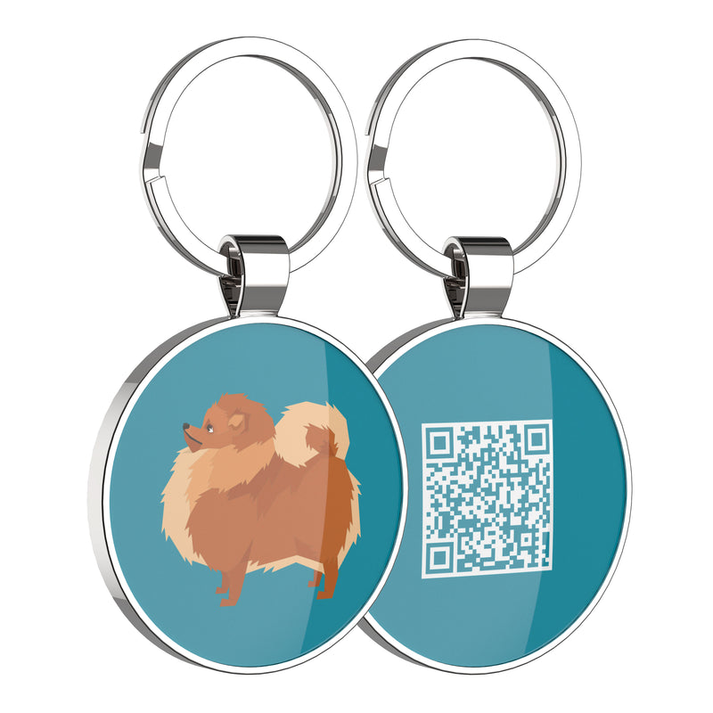 QR code pet tag Dog breeds tags-Pomeranian