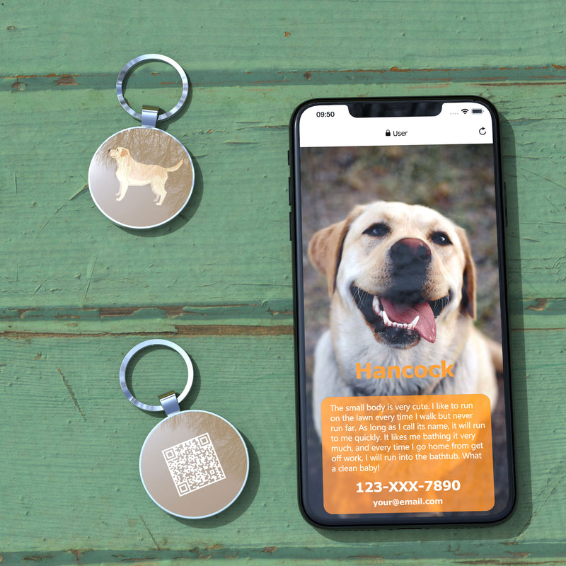 QR code pet tag Dog breeds tags-Labrador Retriever