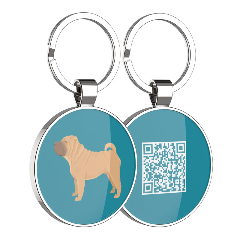 QR code pet tag Dog breeds tags-Shar Pei