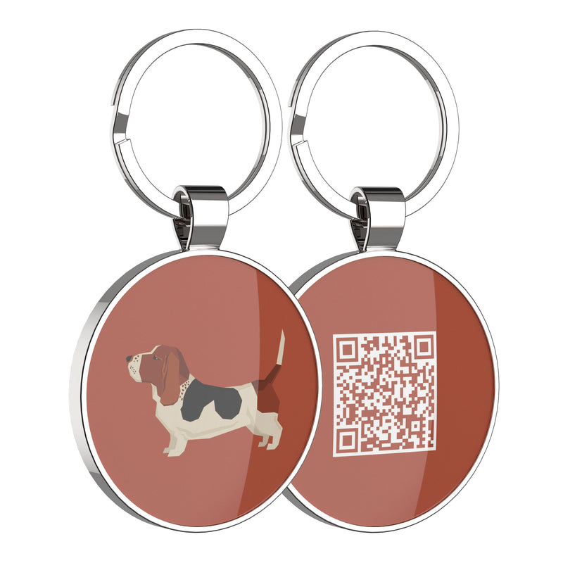QR code pet tag Dog breeds tags-Basset Hound