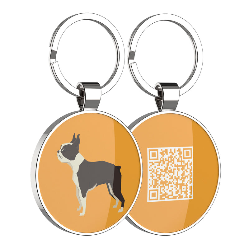 QR code pet tag Dog breeds tags-Boston Terrier