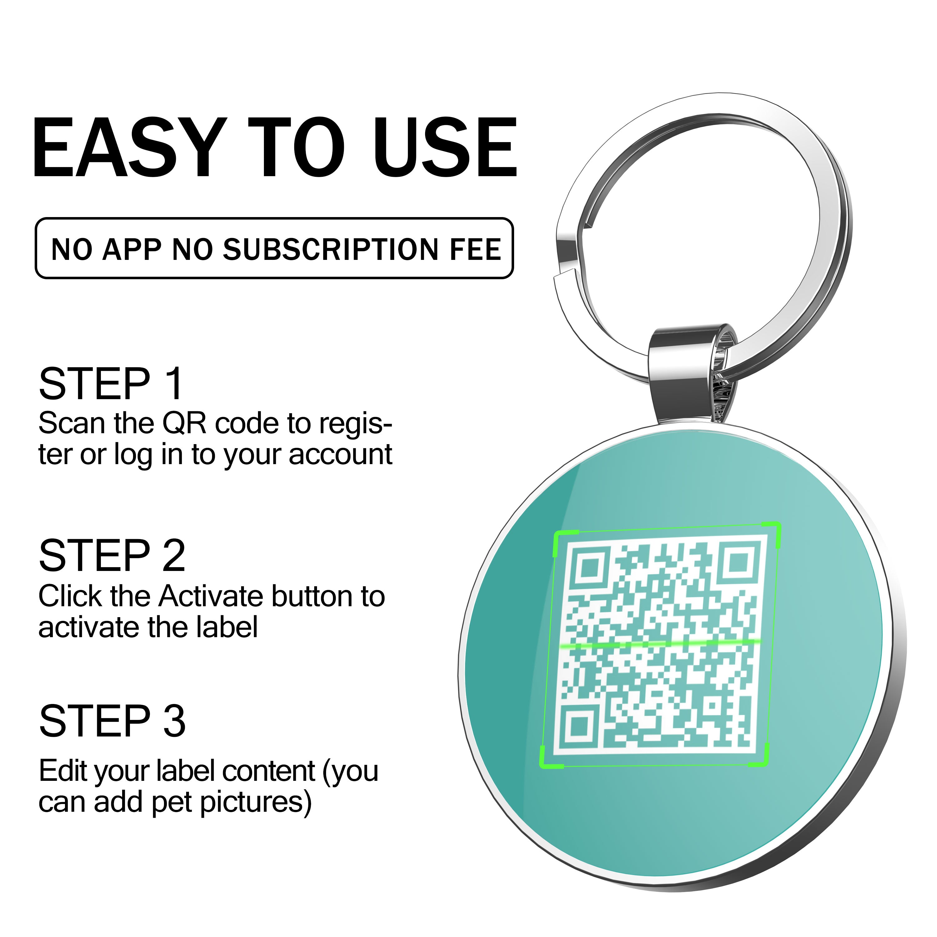 QR code pet tag Dog breeds tags-Border Collie